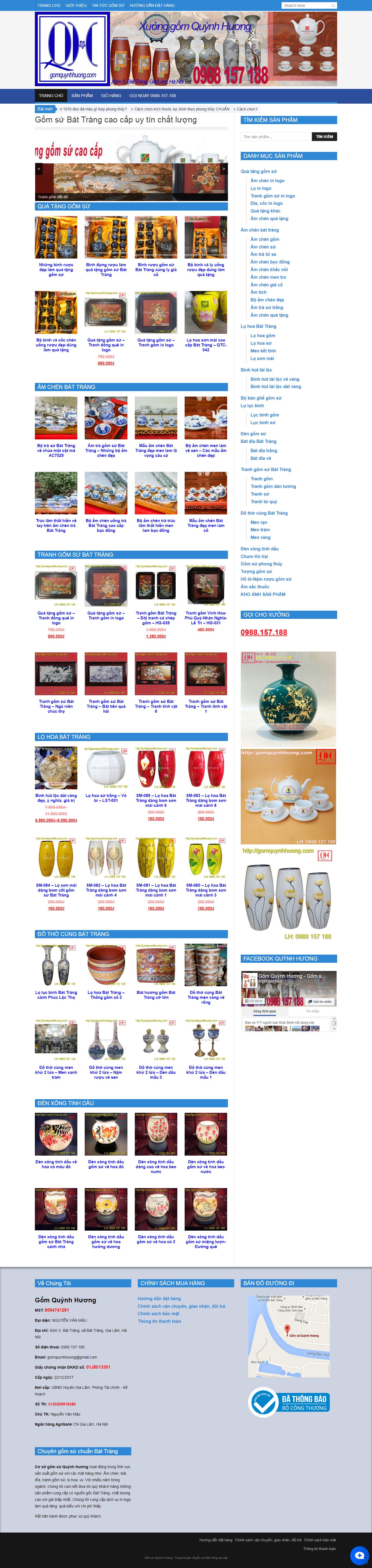 Thiết kế Website web gốm sứ trang trí - gomquynhhuongcom
