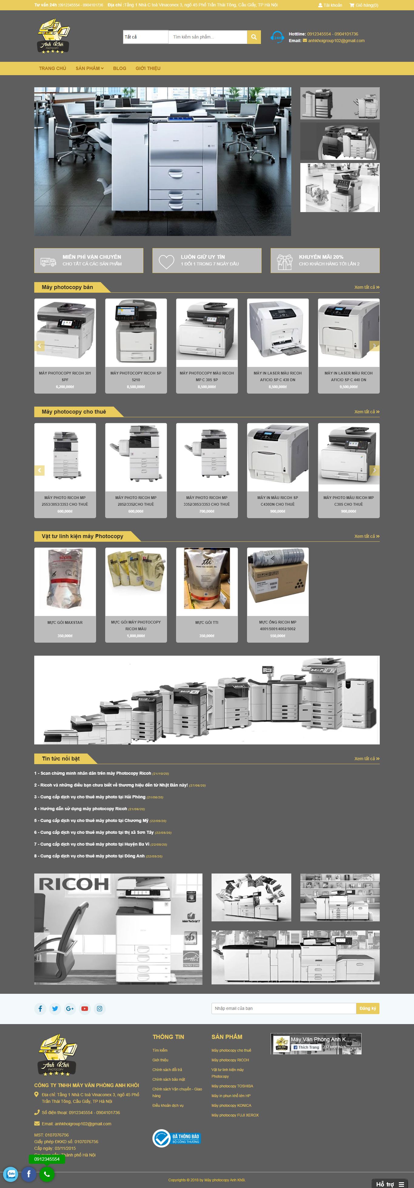 Thiết kế Website Web Quận 8 - mayphotocopyanhkhoicom