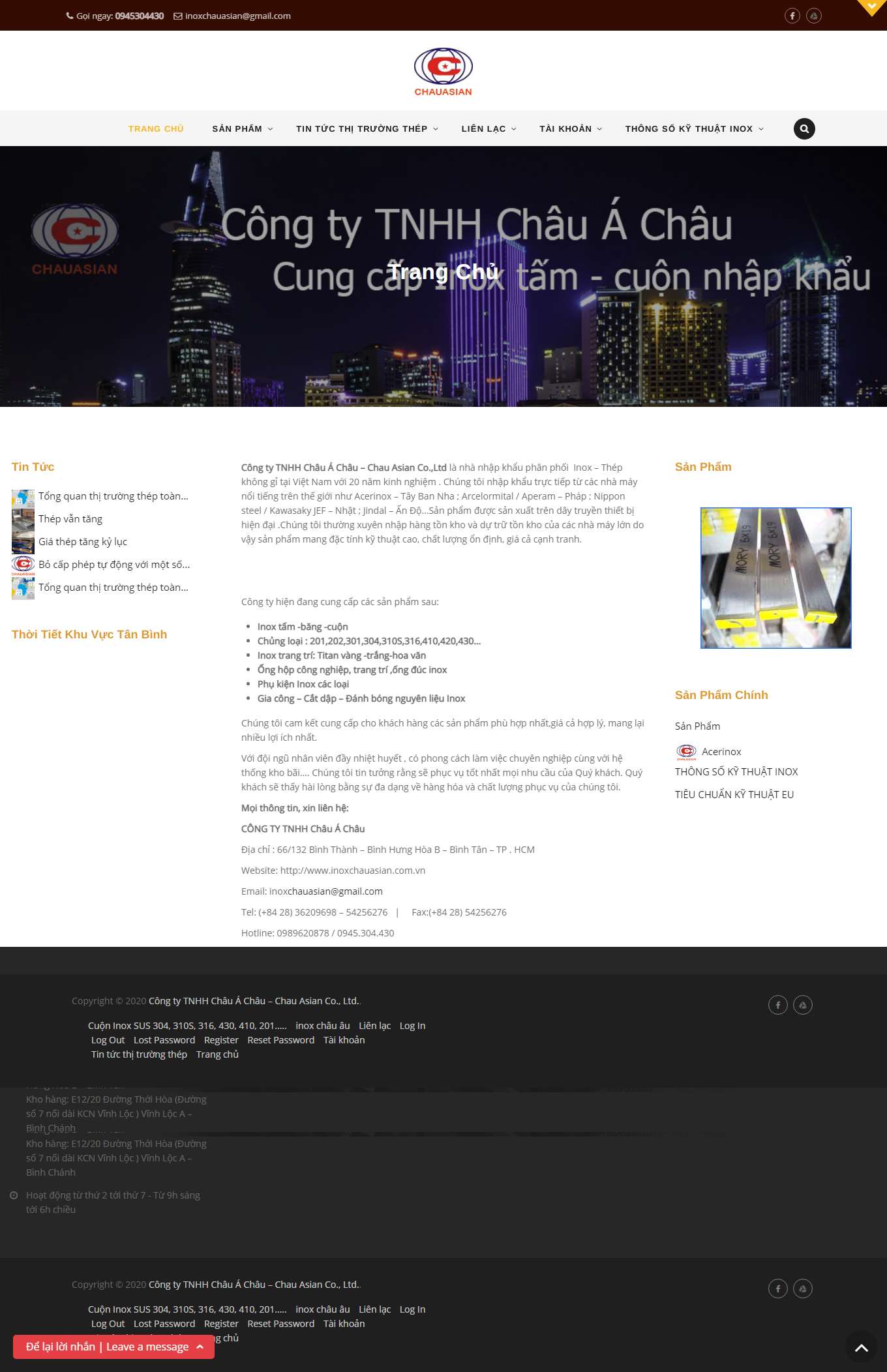 Thiết kế Website Web huyện Củ Chi - wwwinoxchauasiancomvn
