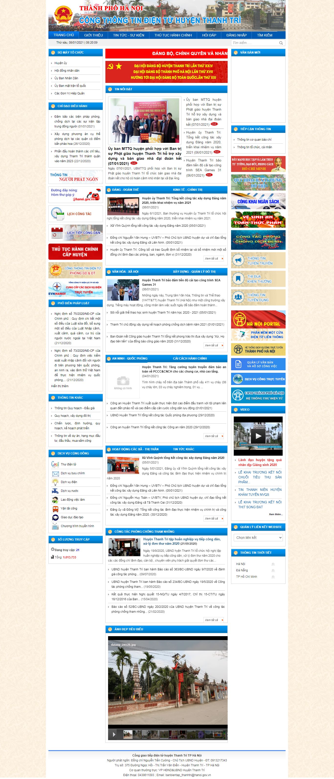 Thiết kế Website Web Ủy Ban Nhân Nhân - thanhtrihanoigovvn