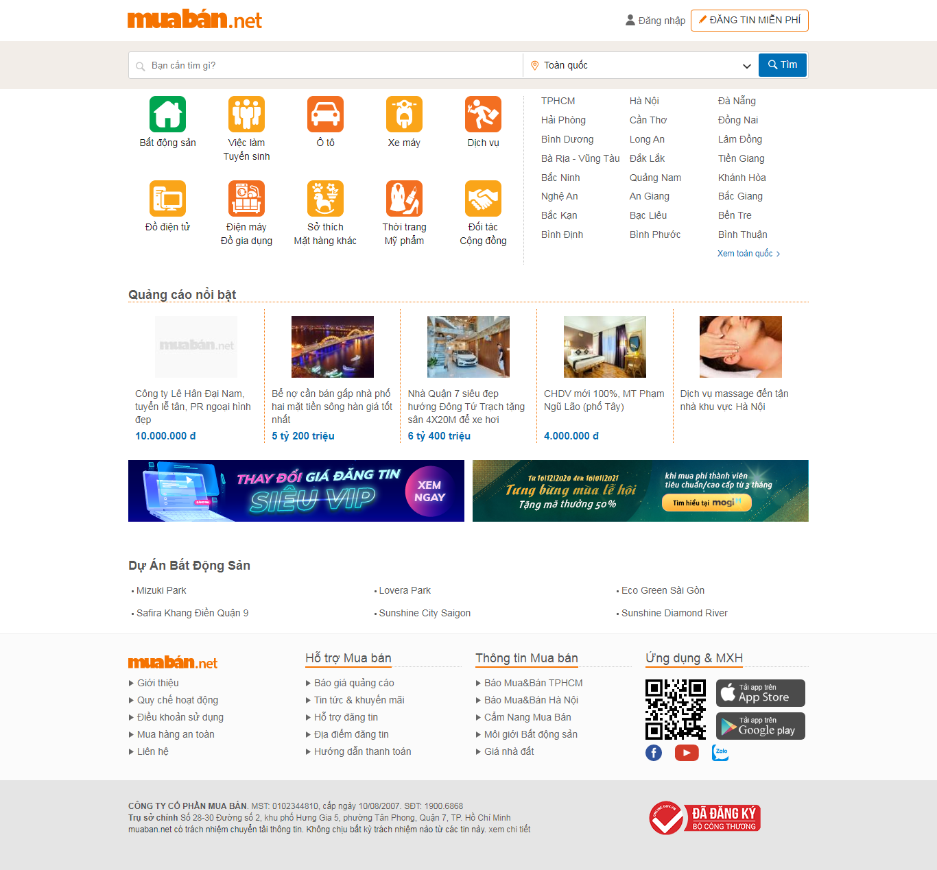 Thiết kế Website Web rao thuê - muabannet
