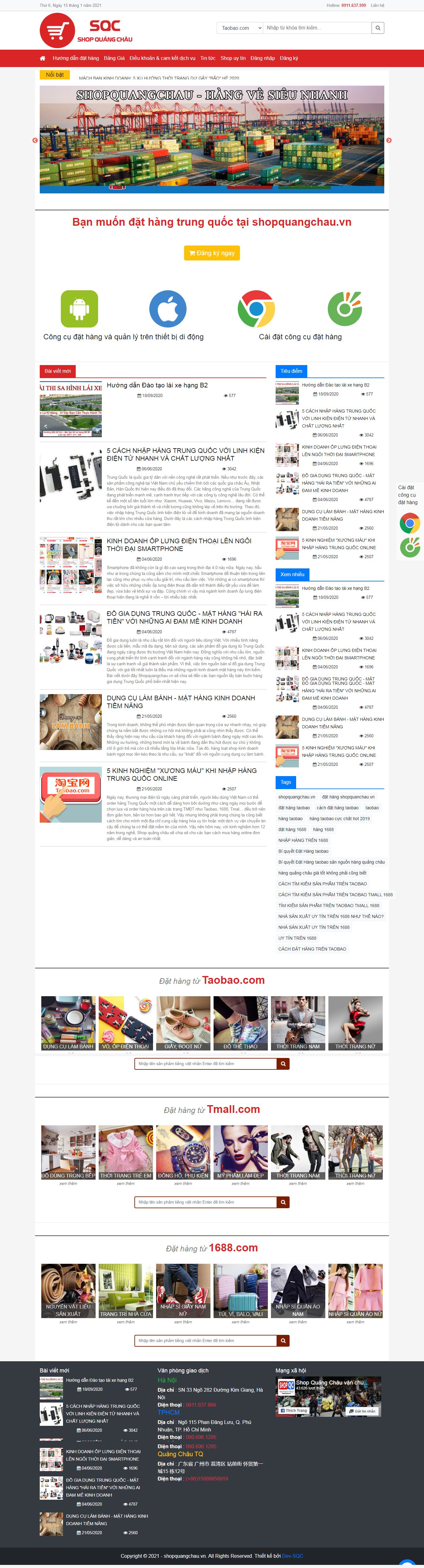 Thiết kế Website Web bán lẻ - shopquangchauvn