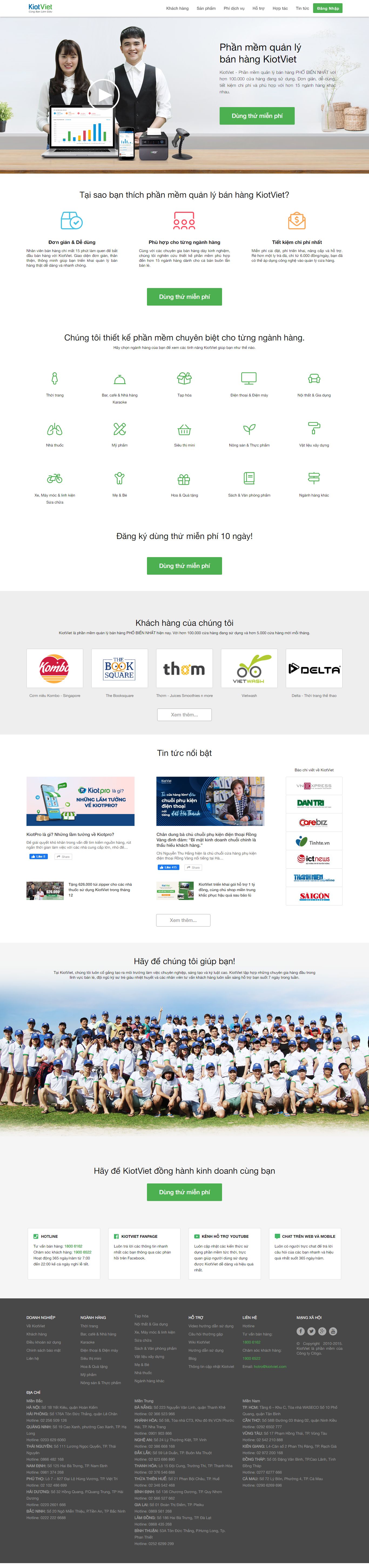 Thiết kế Website Web bán lẻ - kiotvietvn