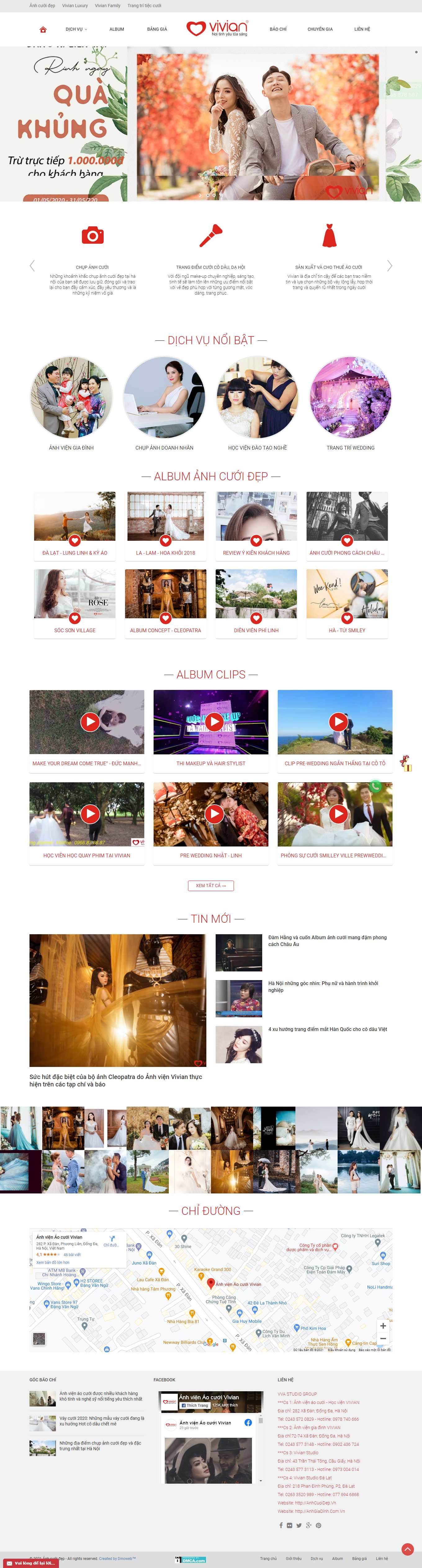 Thiết kế Website web studio ảnh viện - anhcuoidepvn