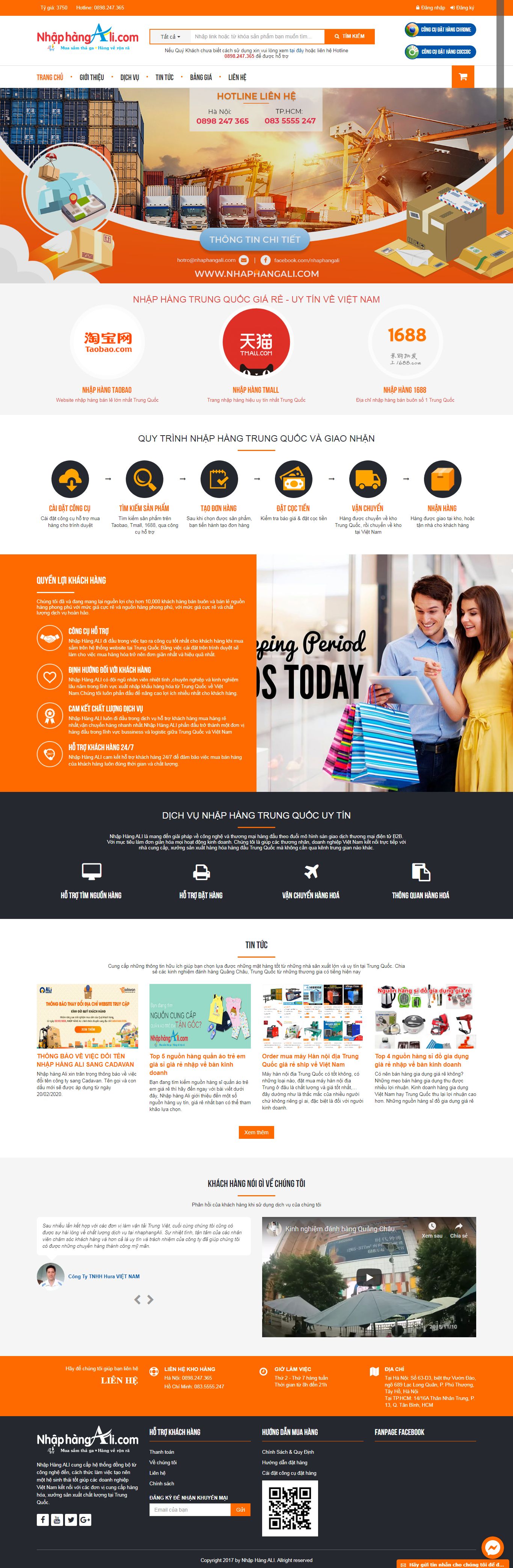 Thiết kế Website Web bán lẻ - nhaphangalicom