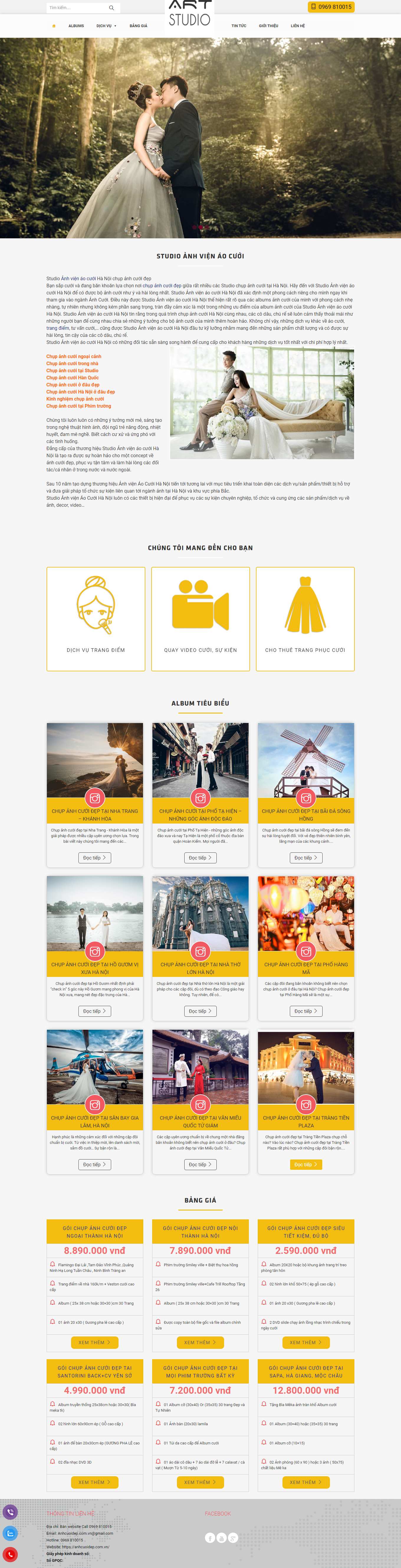 Thiết kế Website web studio ảnh viện - anhcuoidepcomvn