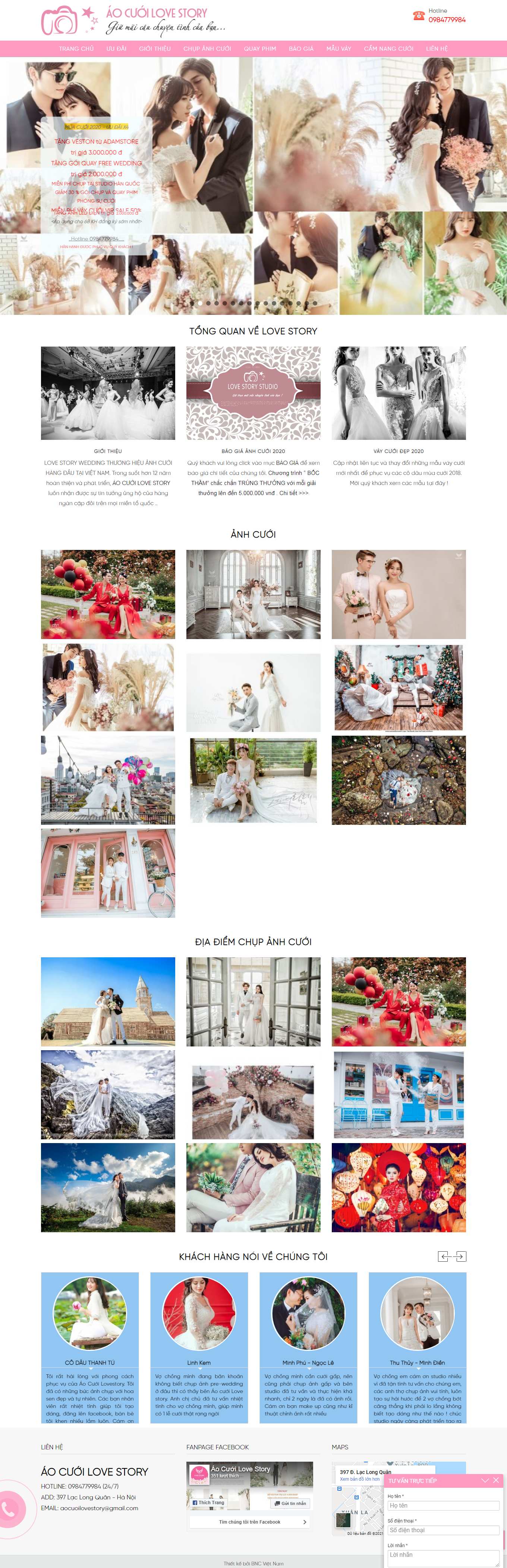 Thiết kế Website web studio ảnh viện - aocuoilovestorycom