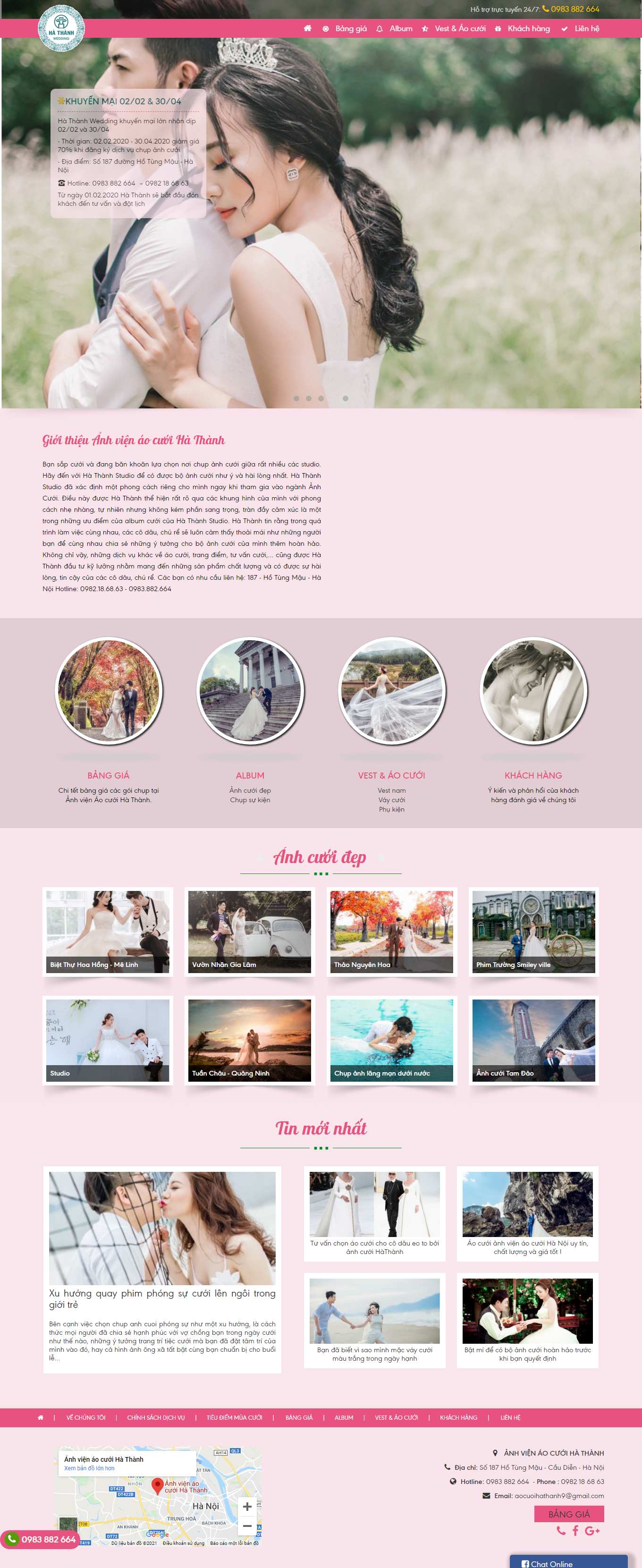 Thiết kế Website web studio ảnh viện - aocuoihathanhvn