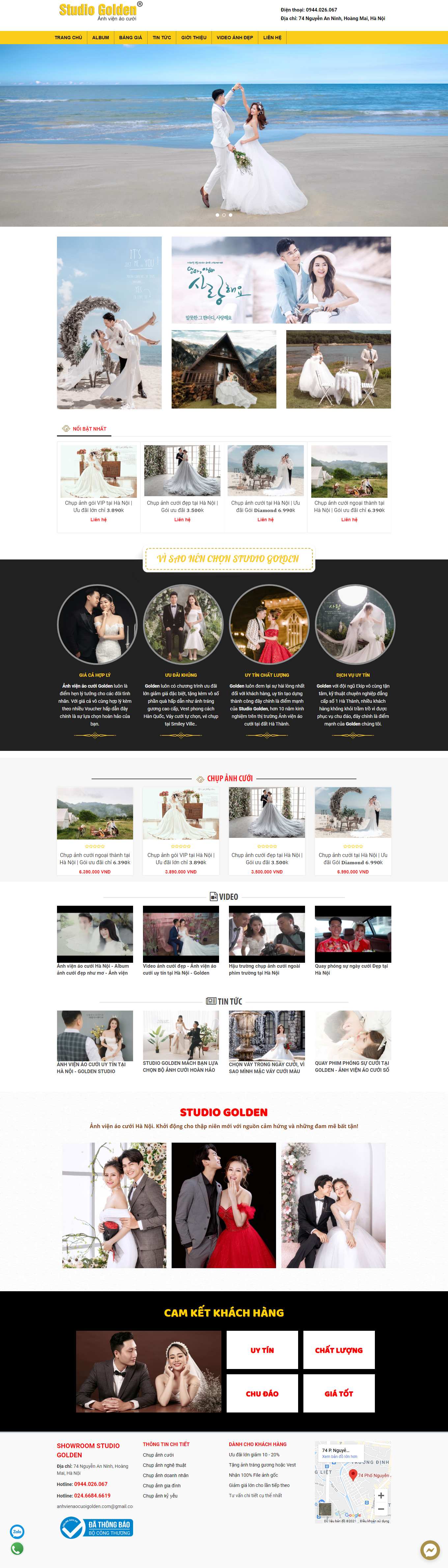 Thiết kế Website web studio ảnh viện - anhvienaocuoigoldencom