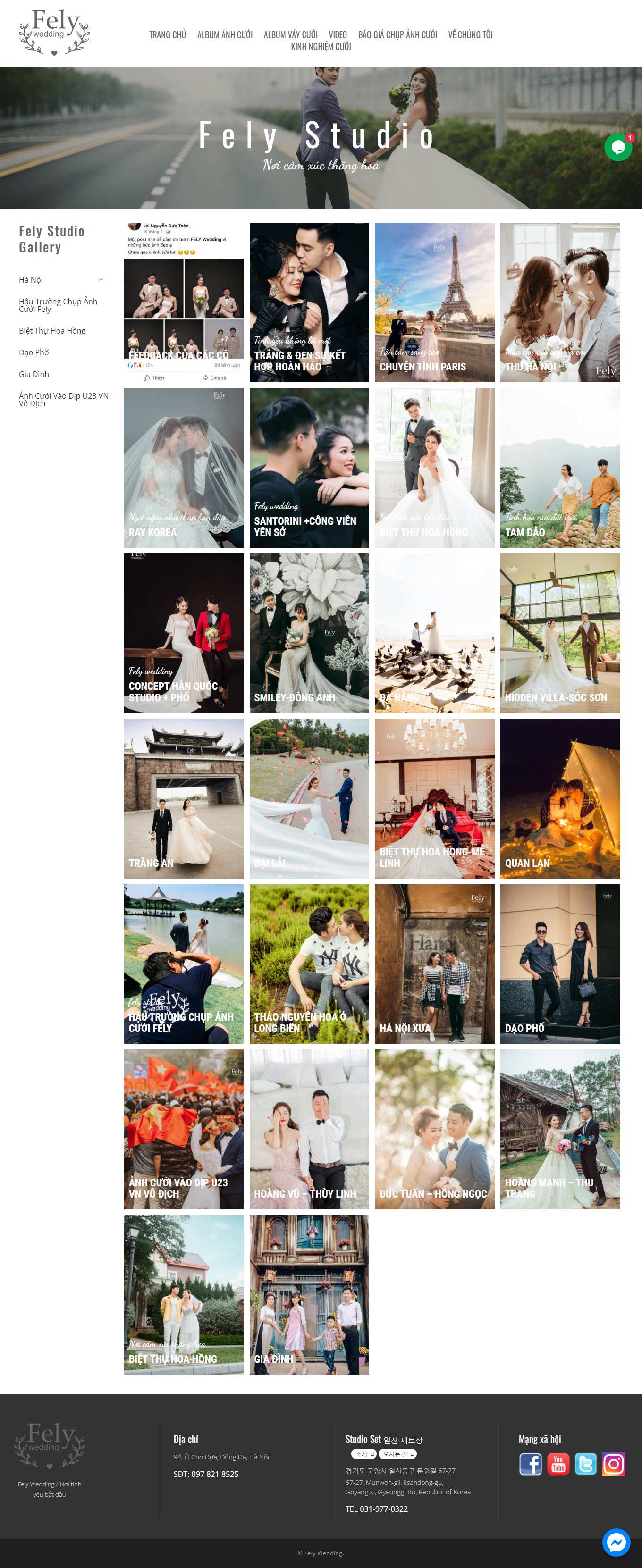 Thiết kế Website web studio ảnh viện - felyweddingcom