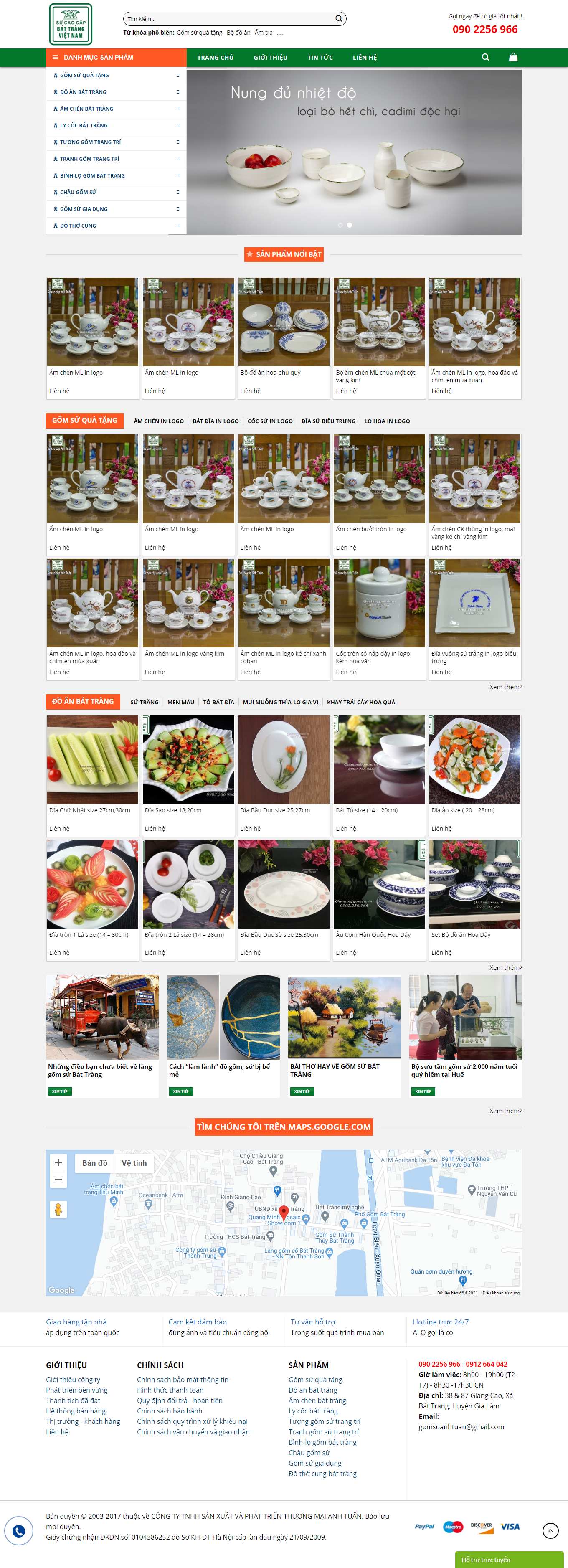 Thiết kế Website web gốm sứ cao cấp - quatanggomsuvn