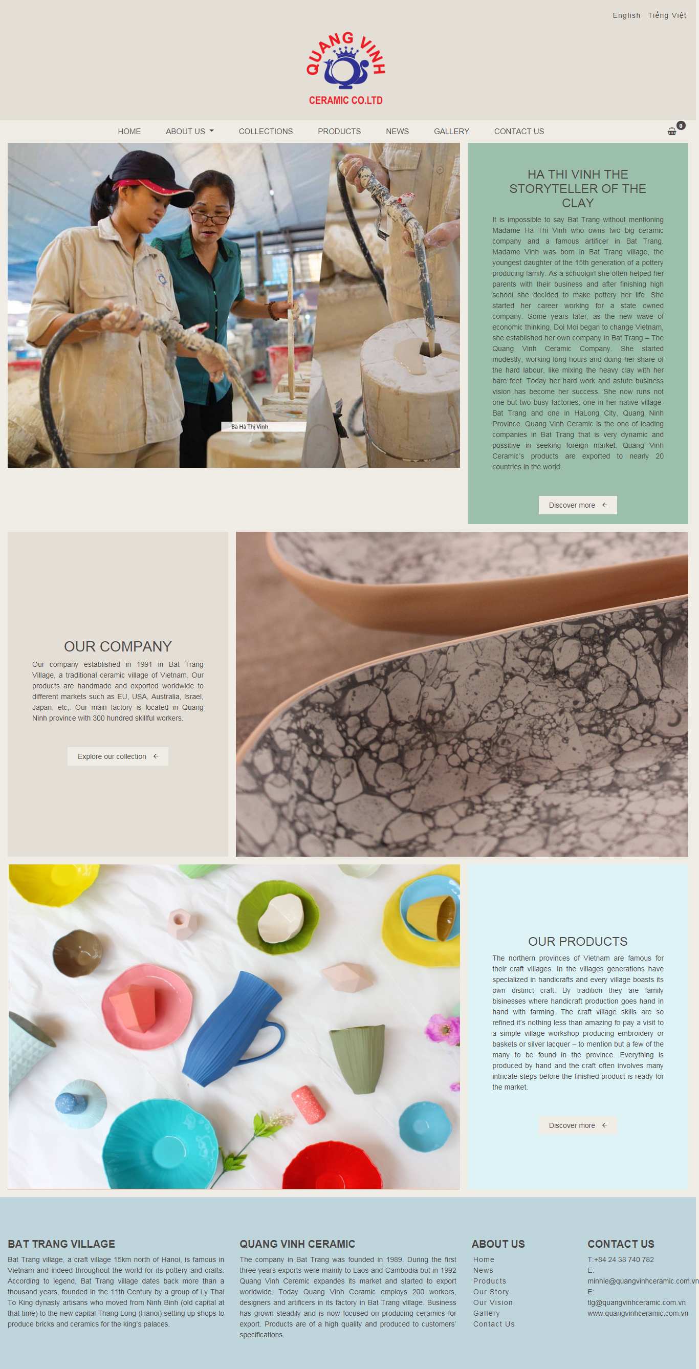 Thiết kế Website web gốm sứ cao cấp - quangvinhceramiccomvn