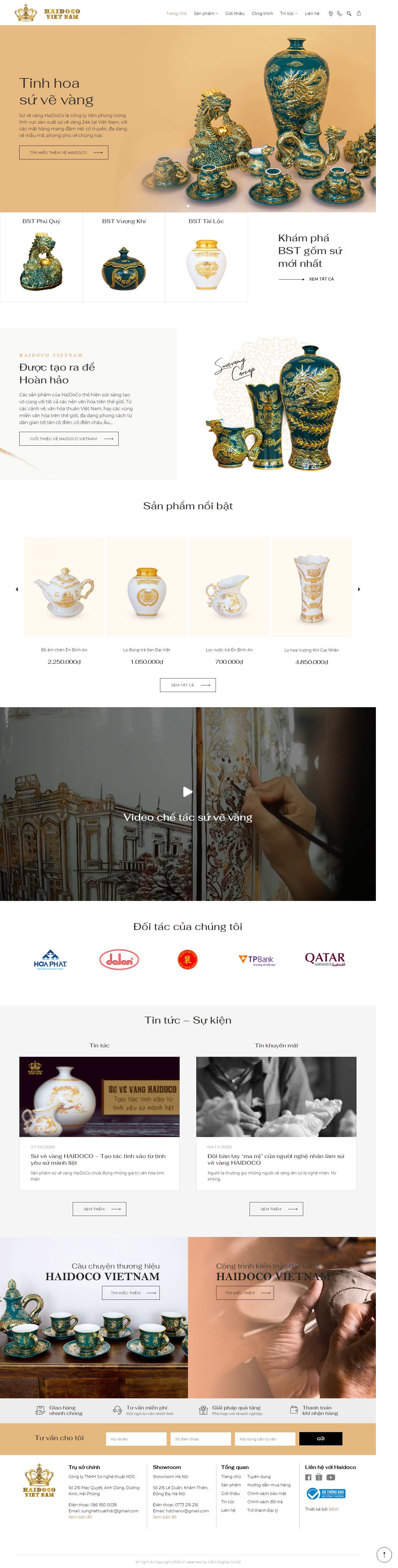 Thiết kế Website web gốm sứ trang trí - haidococomvn