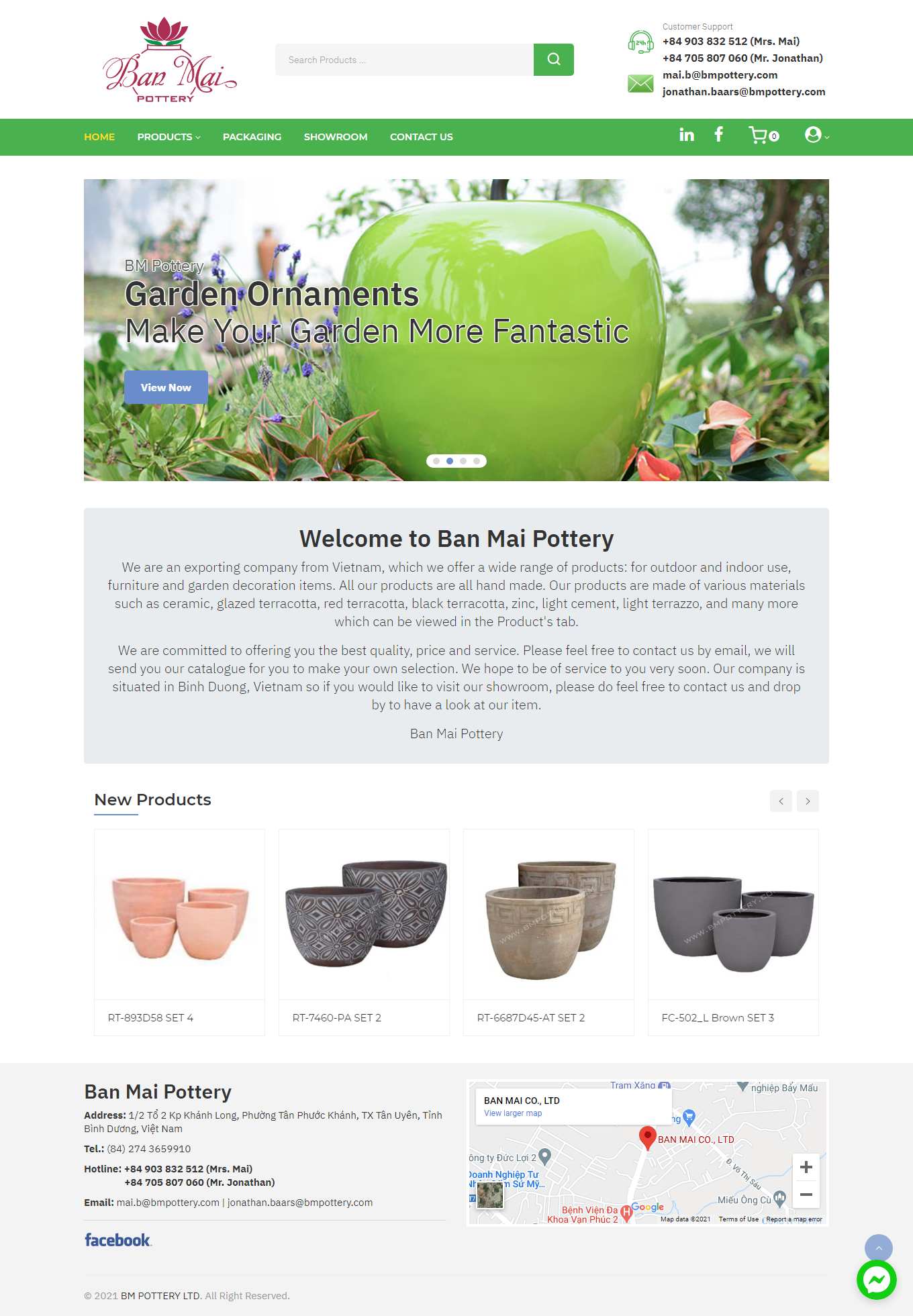 Thiết kế Website web gốm sứ trang trí - wwwbmpotterycom
