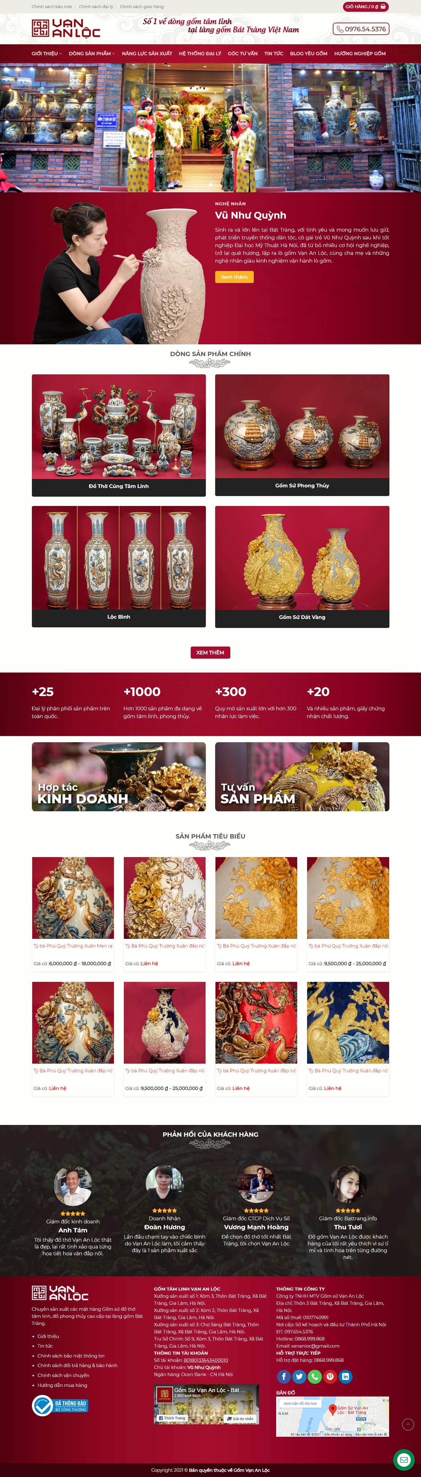 Thiết kế Website web gốm sứ trang trí - vananlocvn