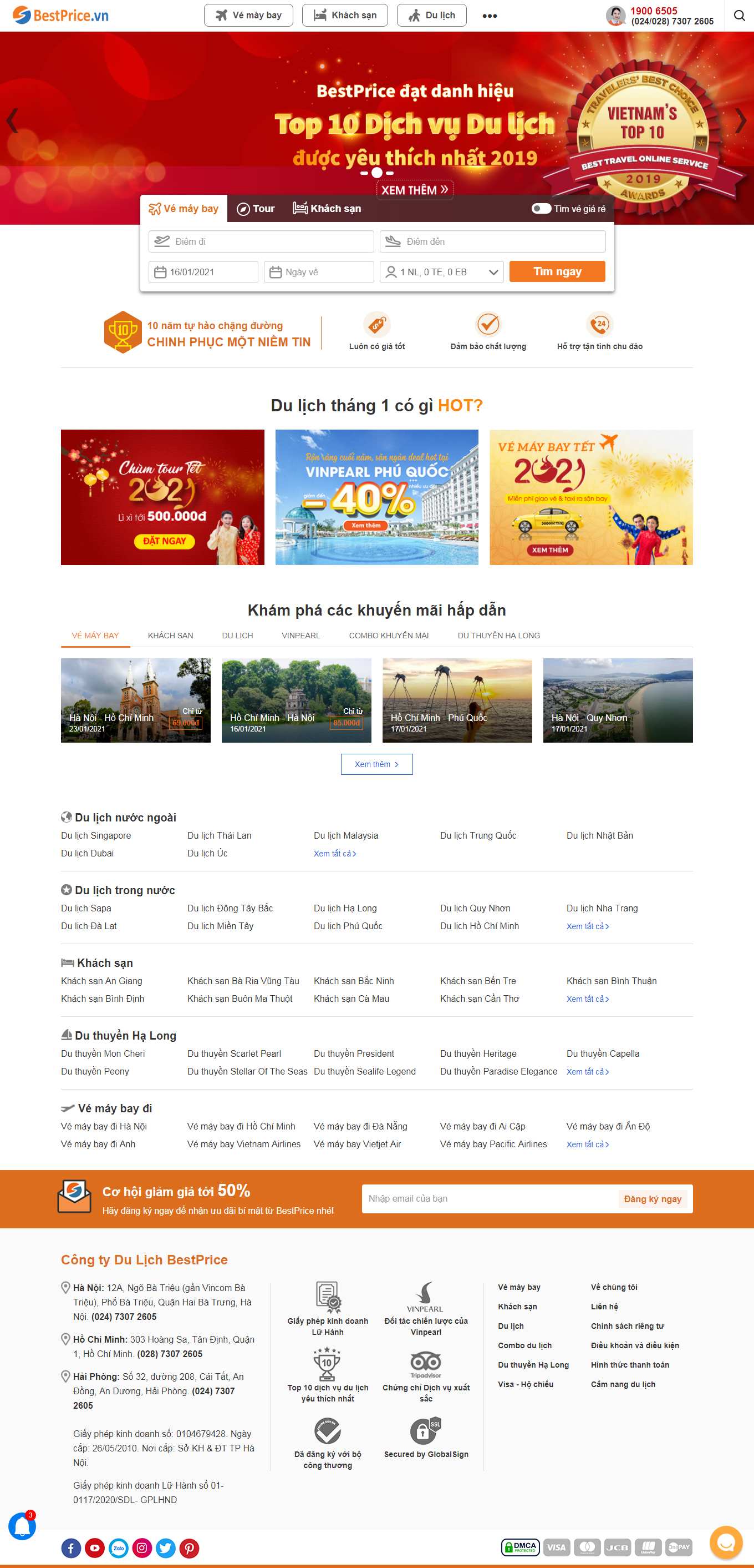 Thiết kế Website web công ty lữ hành - wwwbestpricevn