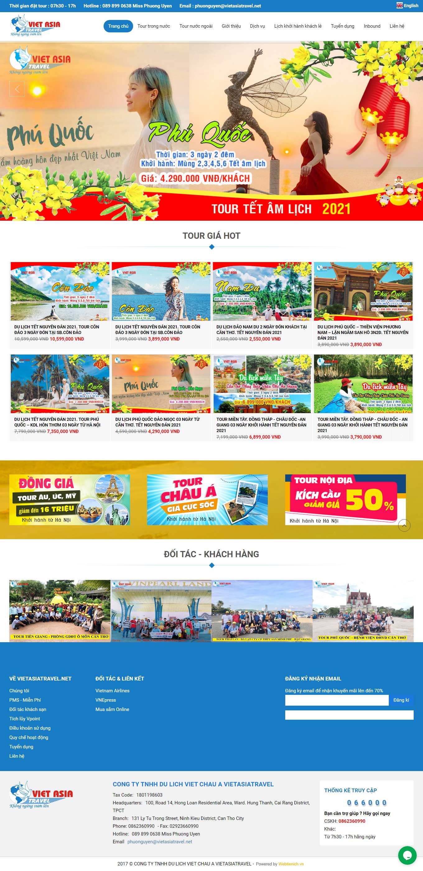 Thiết kế Website web công ty lữ hành - vietasiatravelnet
