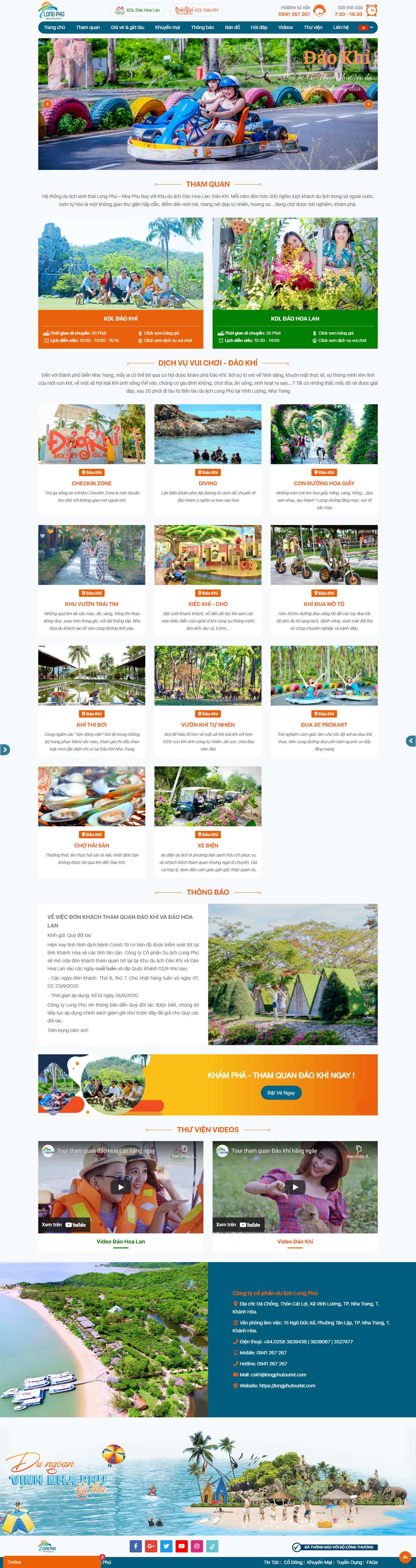 Thiết kế Website web công ty lữ hành - longphutouristcom