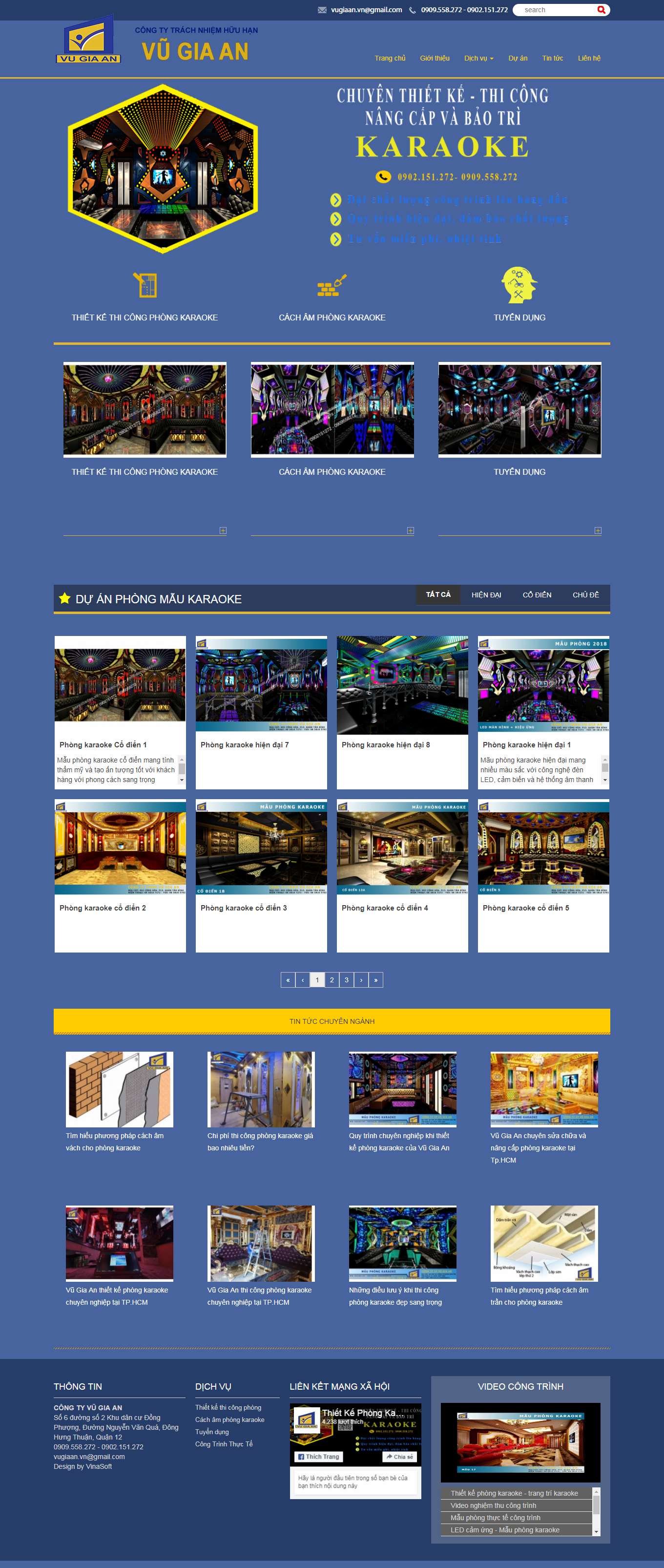 [karaoke] Thiết kế Website Web quán karaoke - vugiaancom