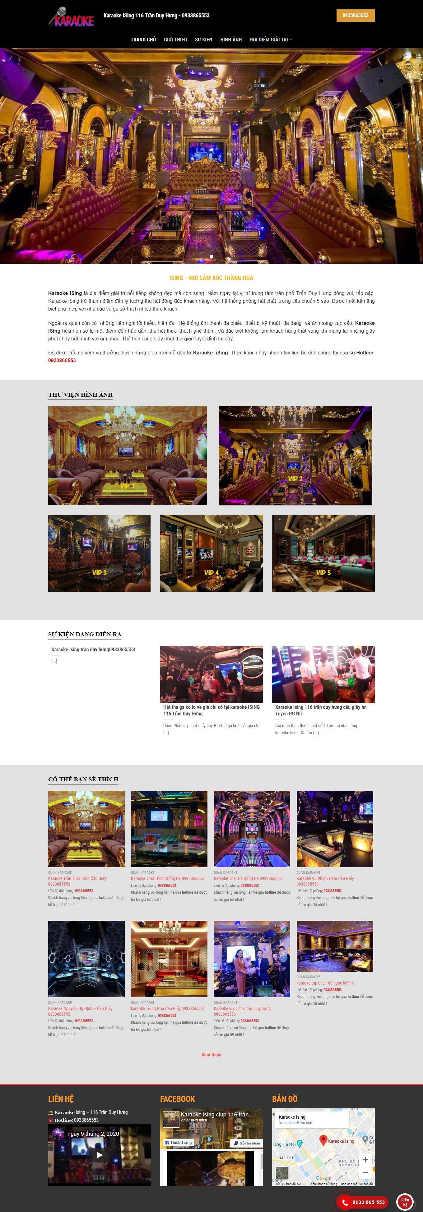 [karaoke] Thiết kế Website Web quán karaoke - karaokeisingclub