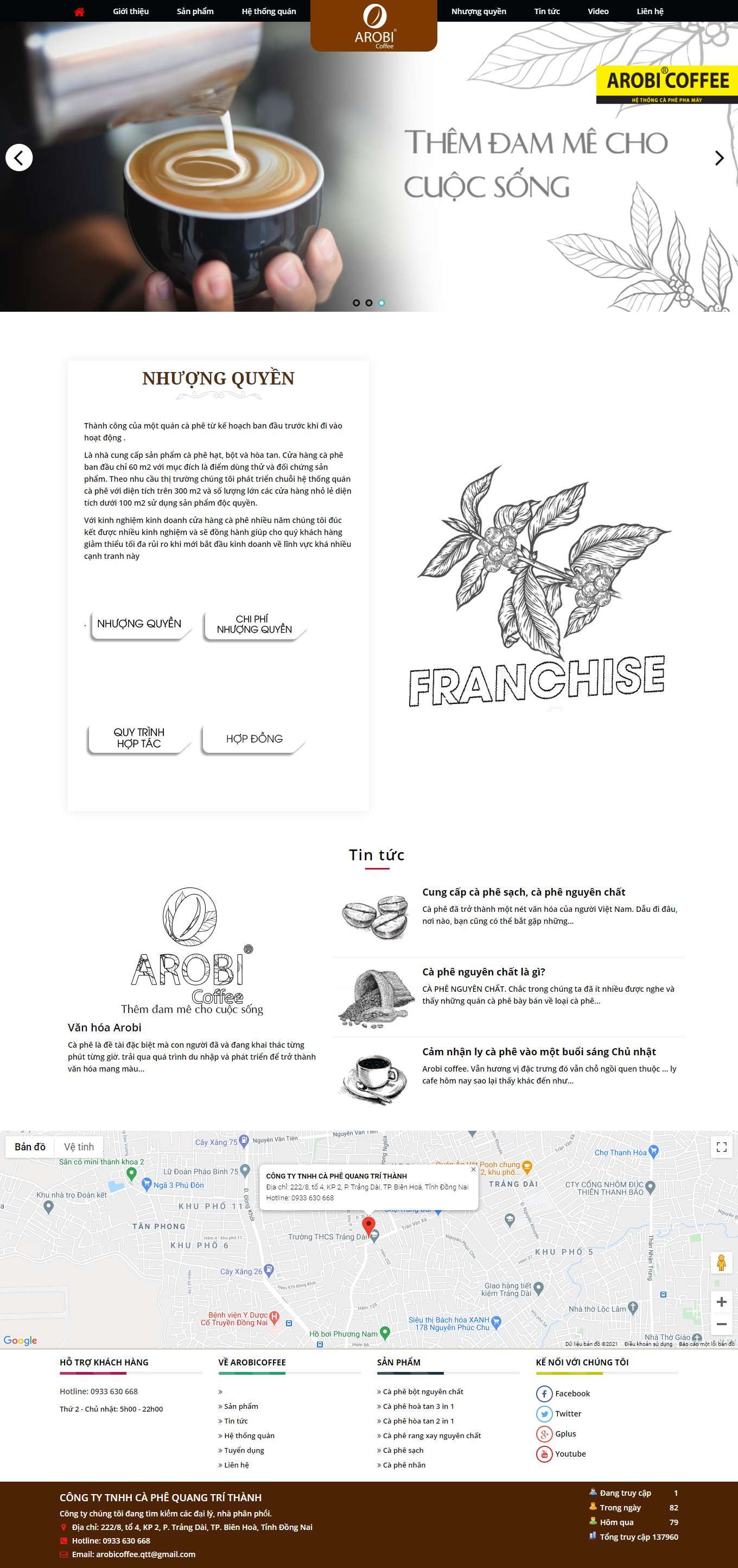 [robustavietnam] Thiết kế Website Web quán cafe - arobicoffeecom