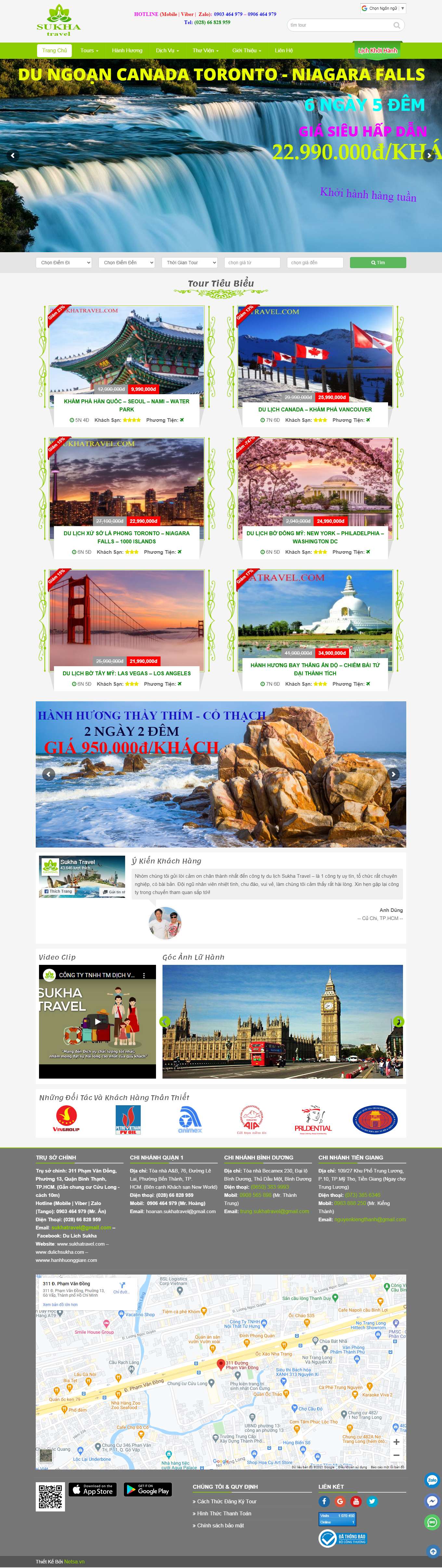 Thiết kế Website Web du lịch tour - sukhatravelcom