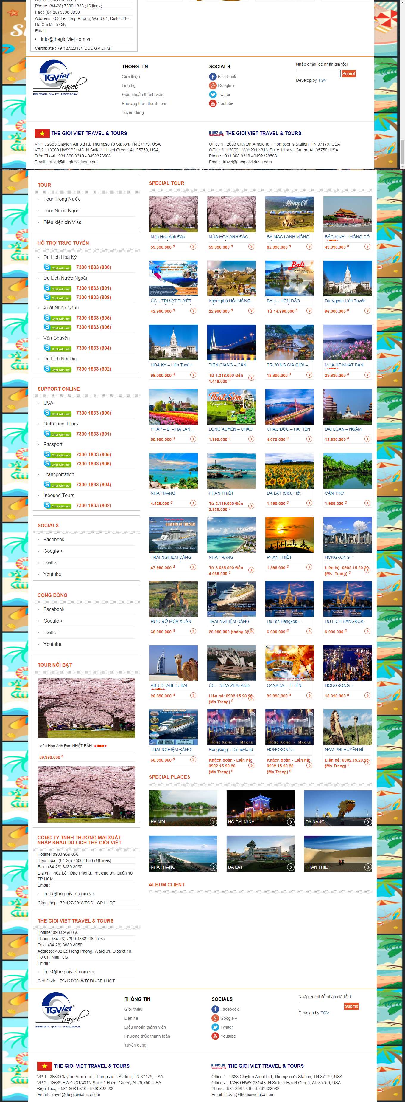 Thiết kế Website Web du lịch tour - thegioivietcomvn