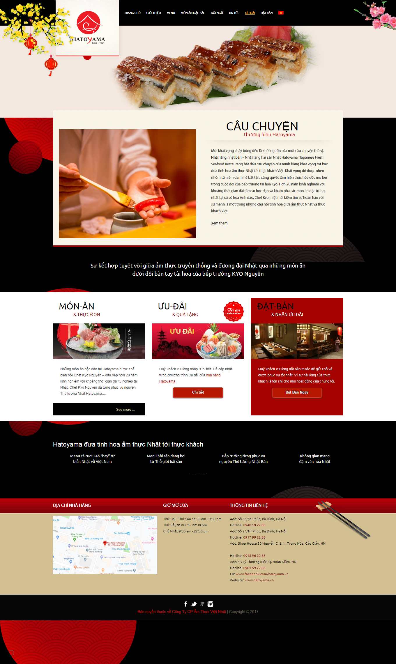 Thiết kế Website Web Nhà hàng Quán cafe Quán ăn - hatoyamavn