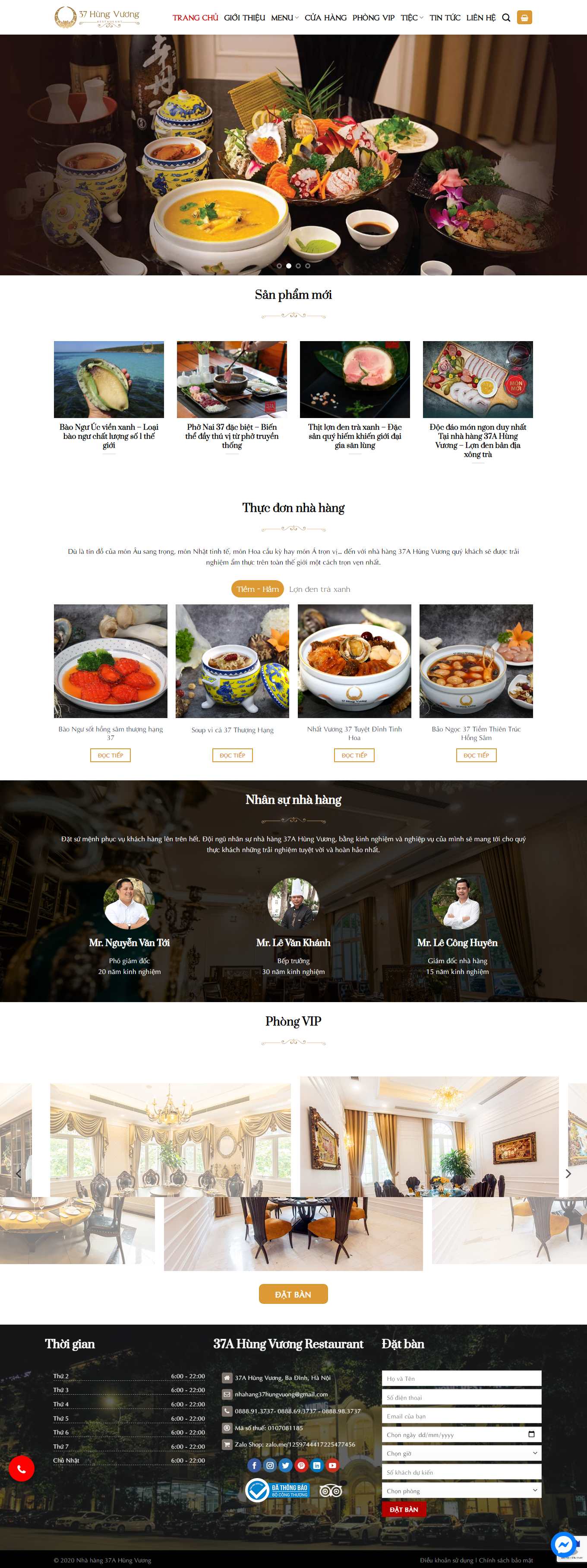 Thiết kế Website Web Nhà hàng Quán cafe Quán ăn - nhahang37hungvuongcom