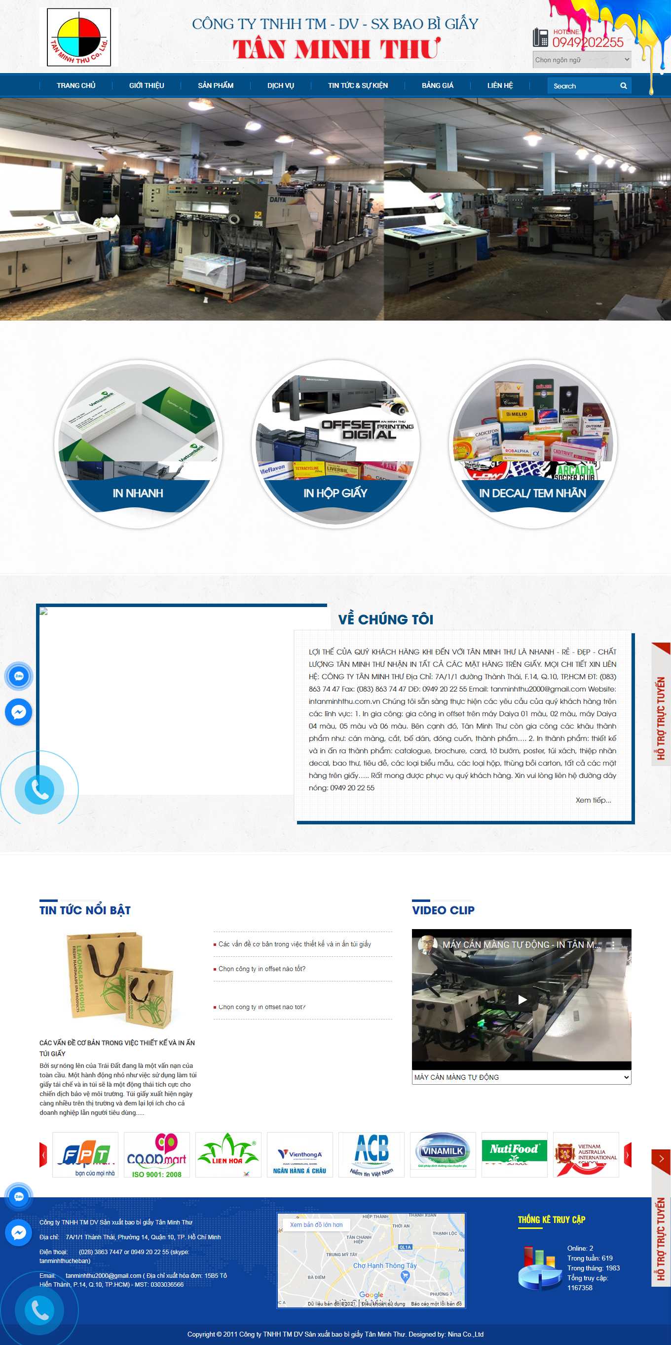 Thiết kế Website Web Thiết kế In ấn - intanminhthucomvn