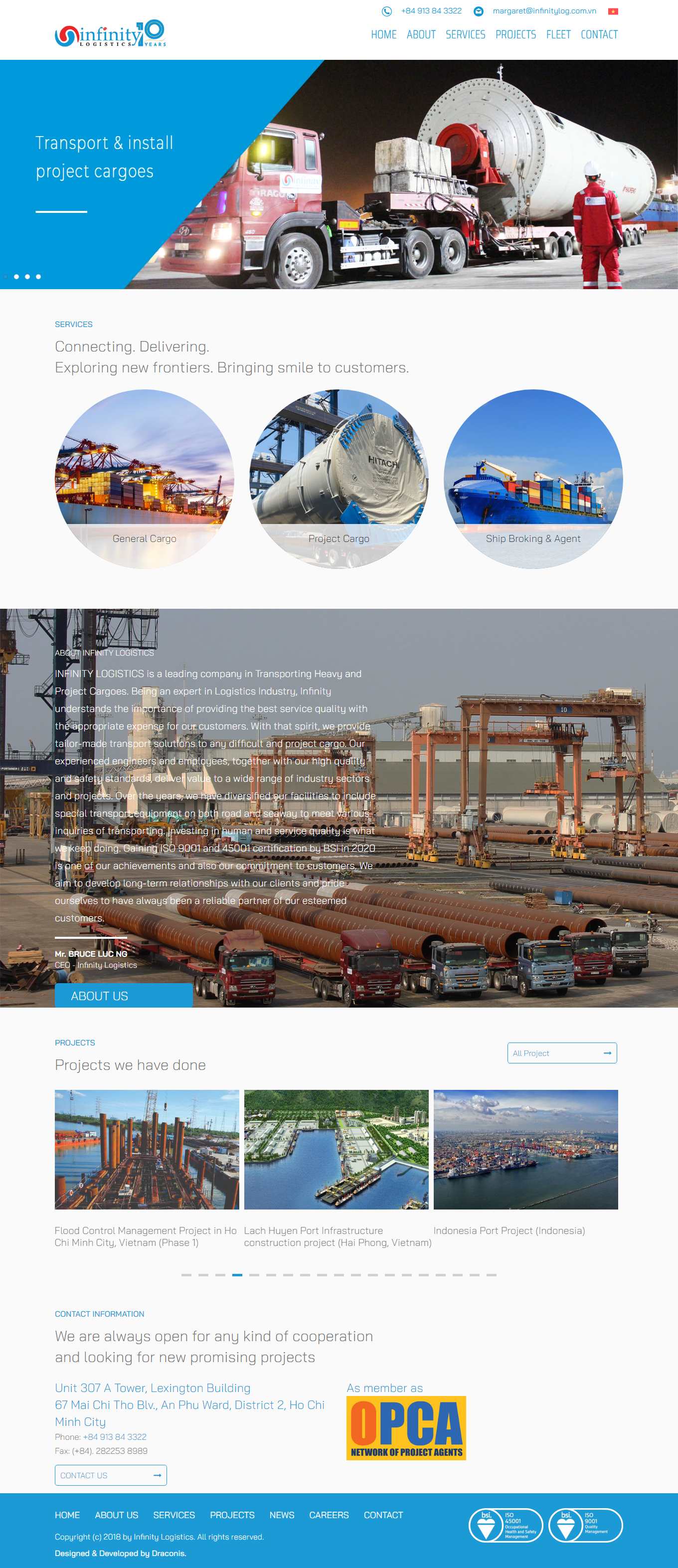 Thiết kế Website Web Vận chuyển Kho bãi - infinitylogcomvn