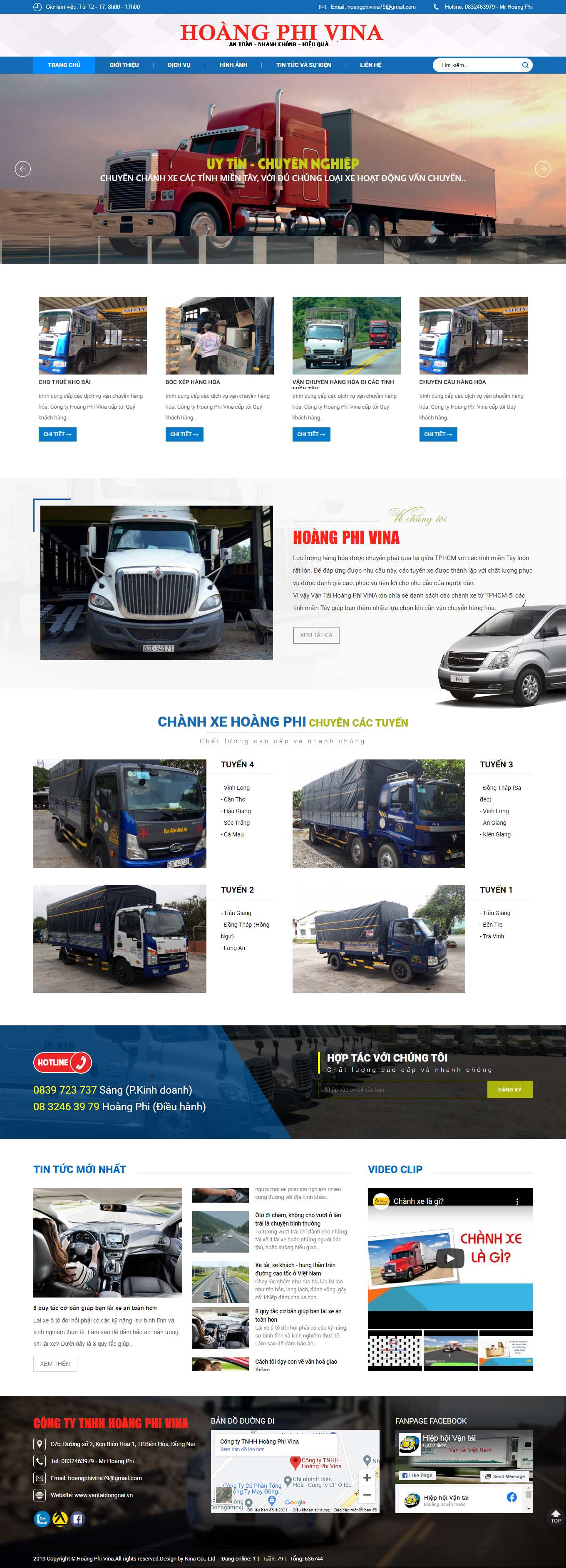 Thiết kế Website Web Vận chuyển Kho bãi - vantaidongnaivn