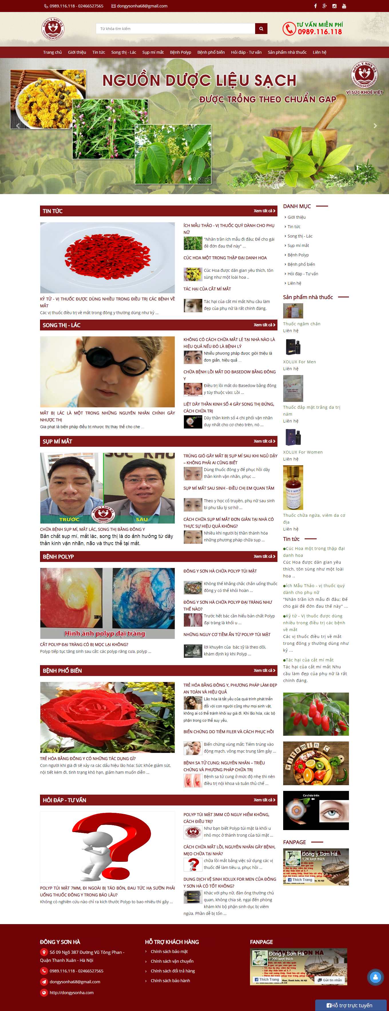 Thiết kế Website Web Sức Khỏe Y Tế Dược - dongysonhacom
