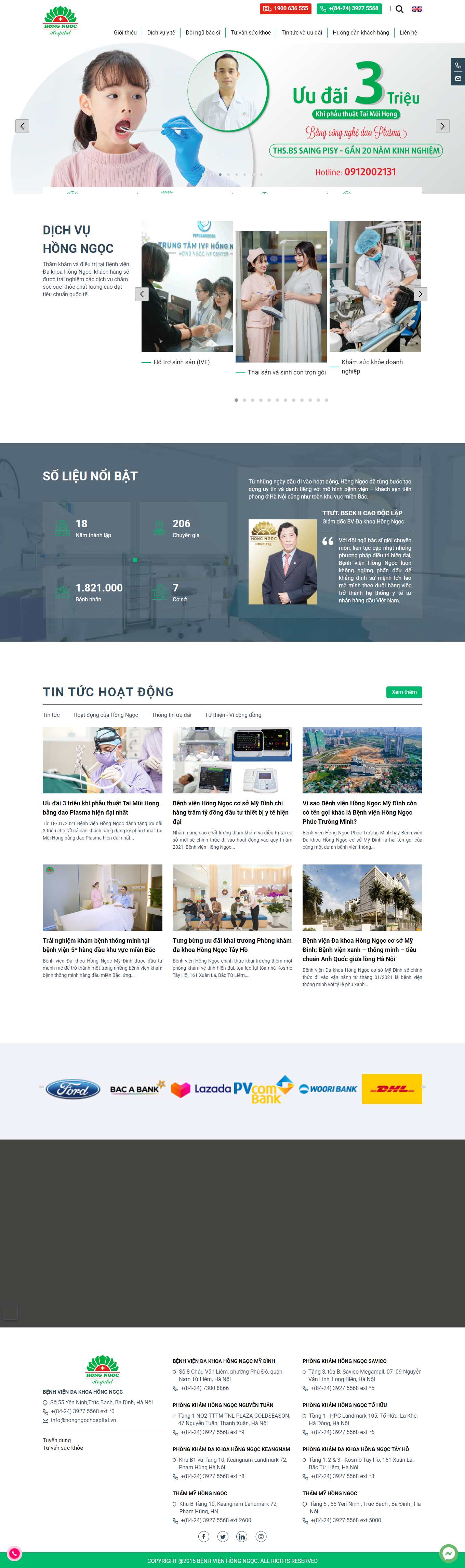 Thiết kế Website Web Thực phẩm Dinh dưỡng - hongngochospitalvn