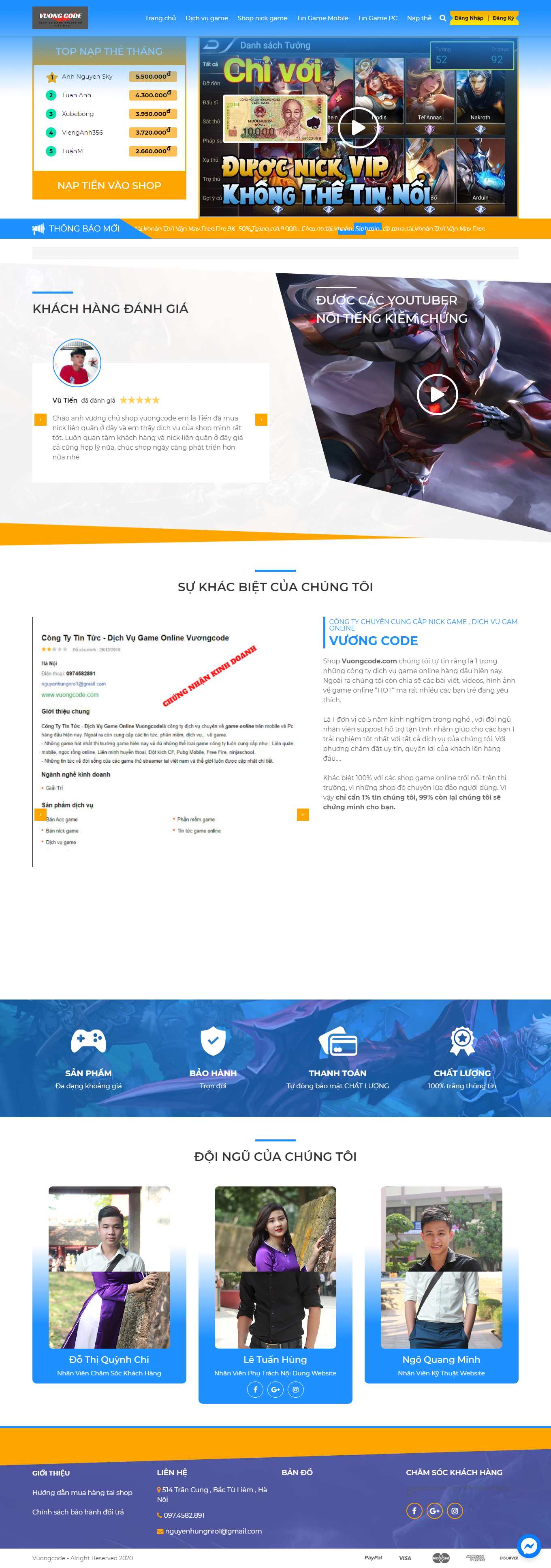 [taidanang] Thiết kế Website Web Vui Chơi Giải Trí - vuongcodecom