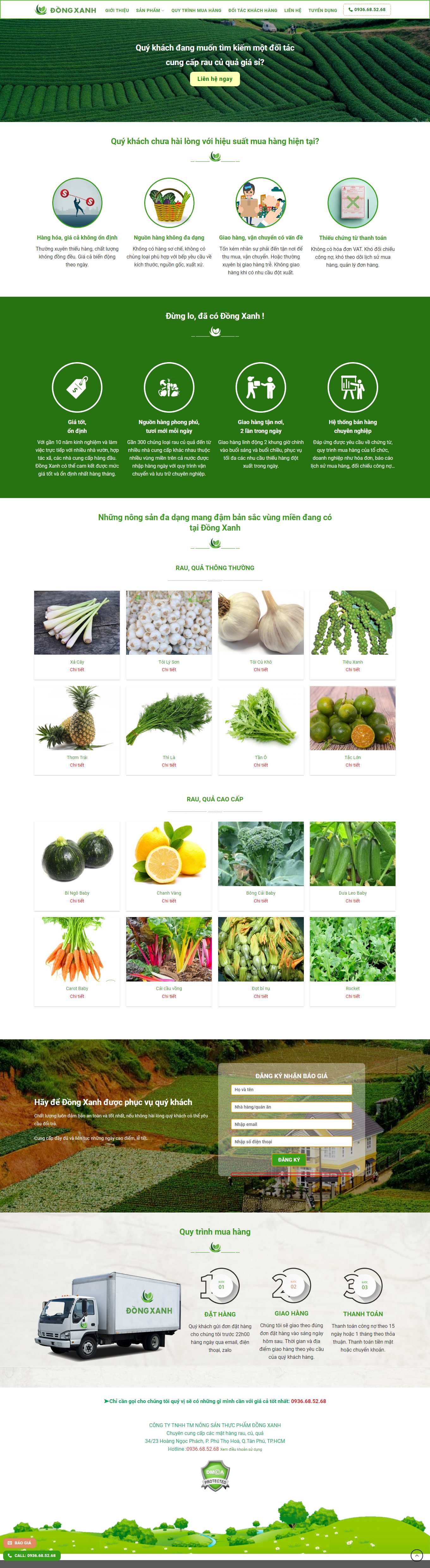 Thiết kế Website Web Thực phẩm Dinh dưỡng - thucphamdongxanhcom