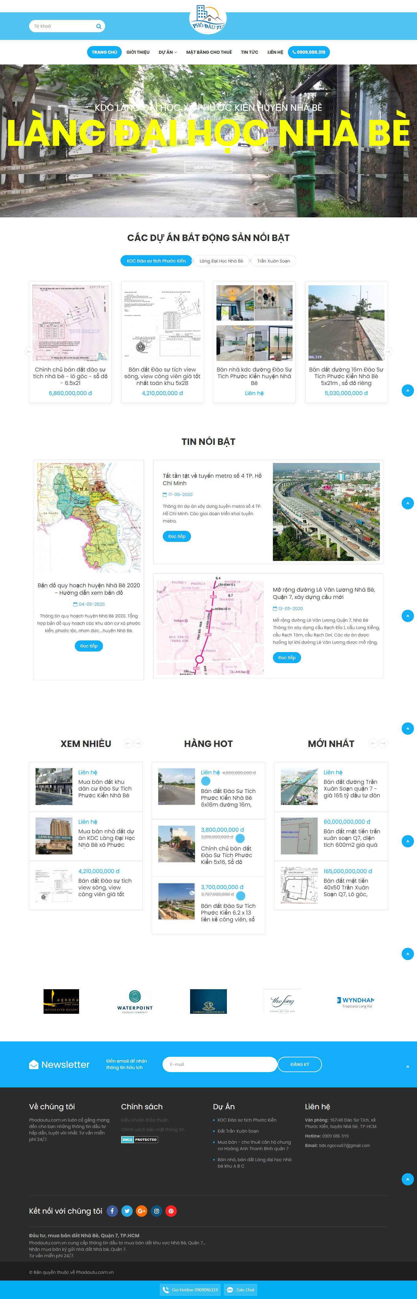Thiết kế Website Web web bất động sản web nhà đất - phodautucomvn