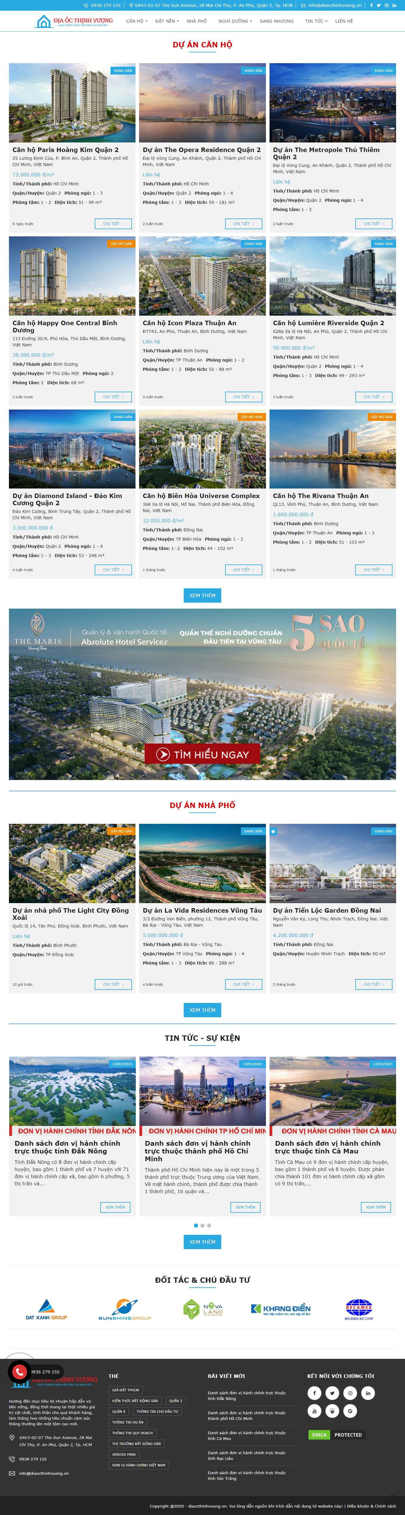 Thiết kế Website Web web bất động sản web nhà đất - diaocthinhvuongvn