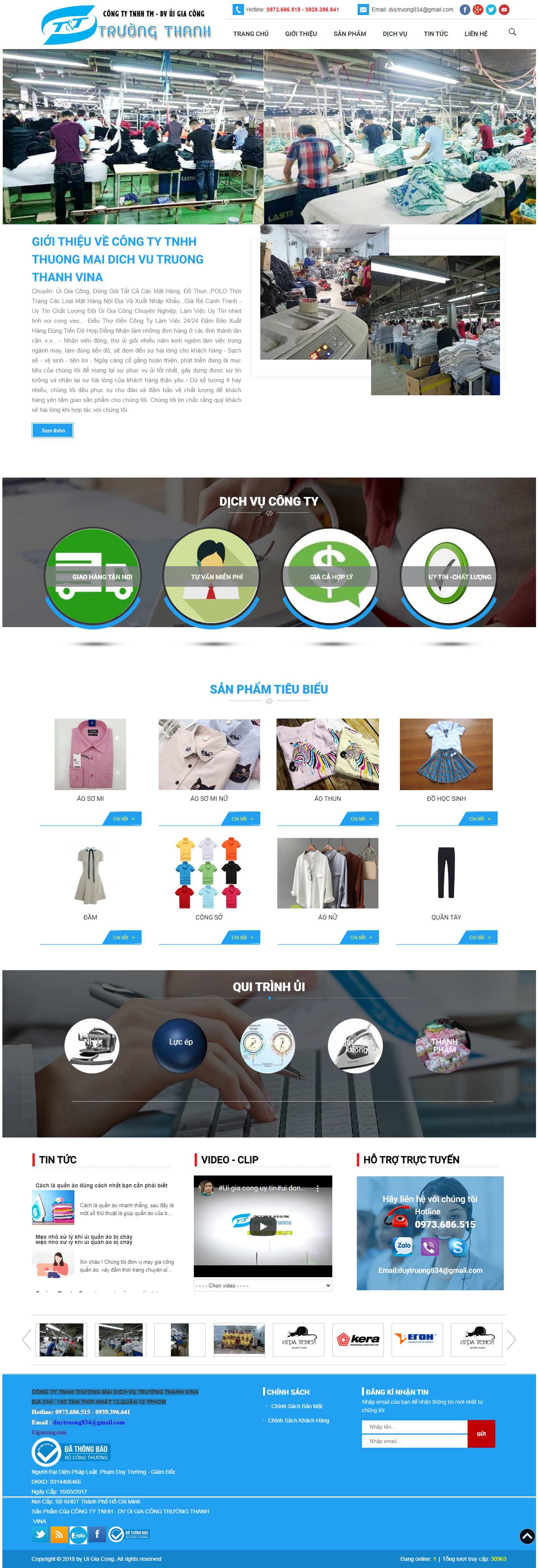 Thiết kế Website Web giặt là công nghiệp - uigiacongcom