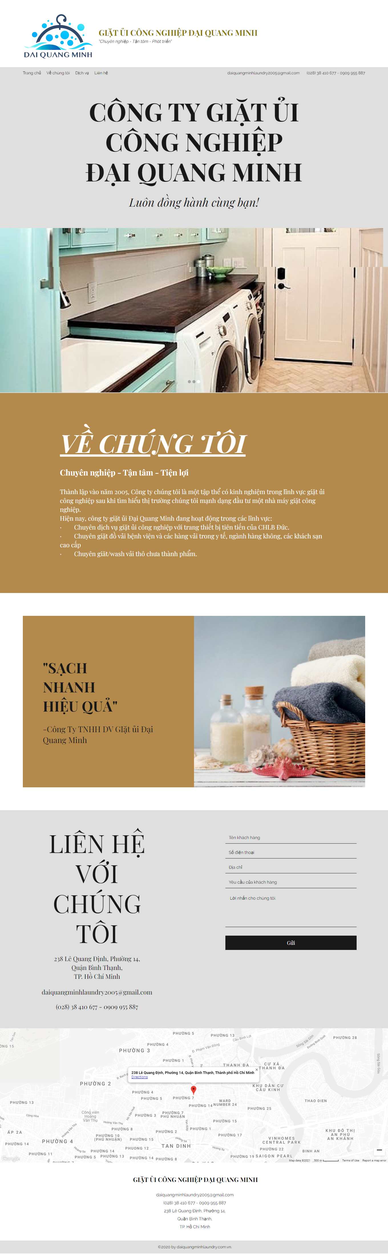 Thiết kế Website Web giặt là công nghiệp - wwwdaiquangminhlaundrycom