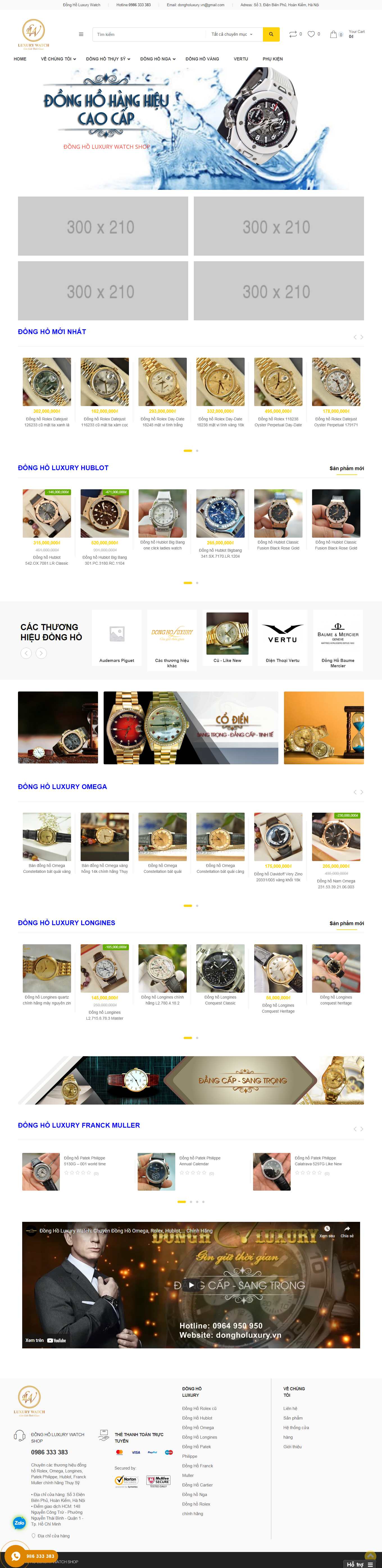 Thiết kế Website Web đồng hồ treo tường - wwwdongholuxuryvn