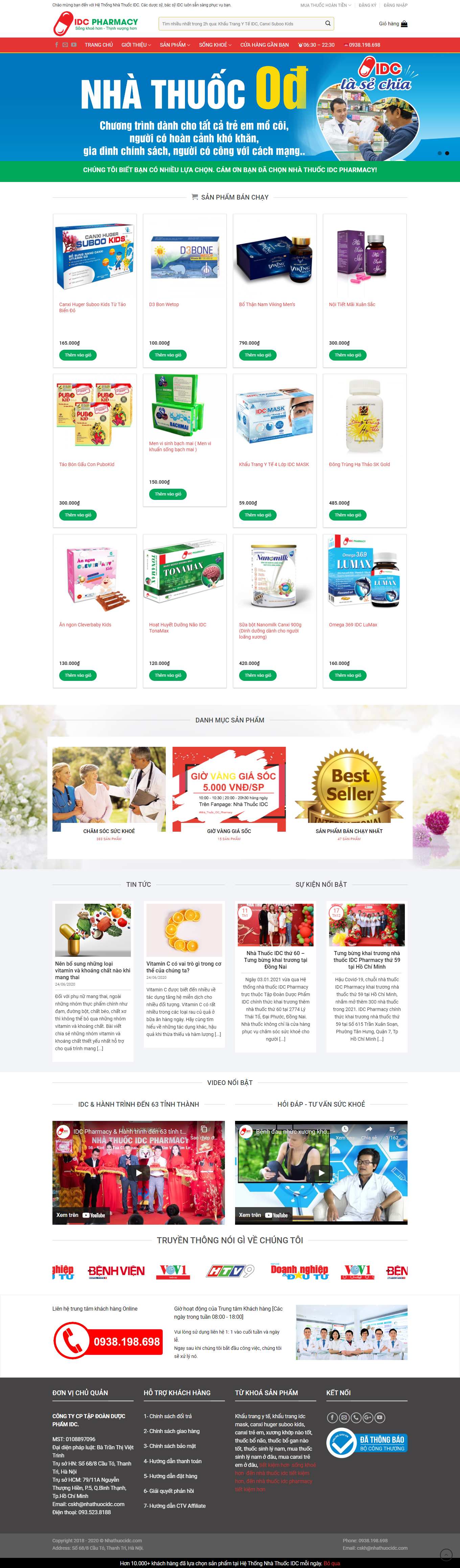 Thiết kế Website Web nhà thuốc - nhathuocidccom