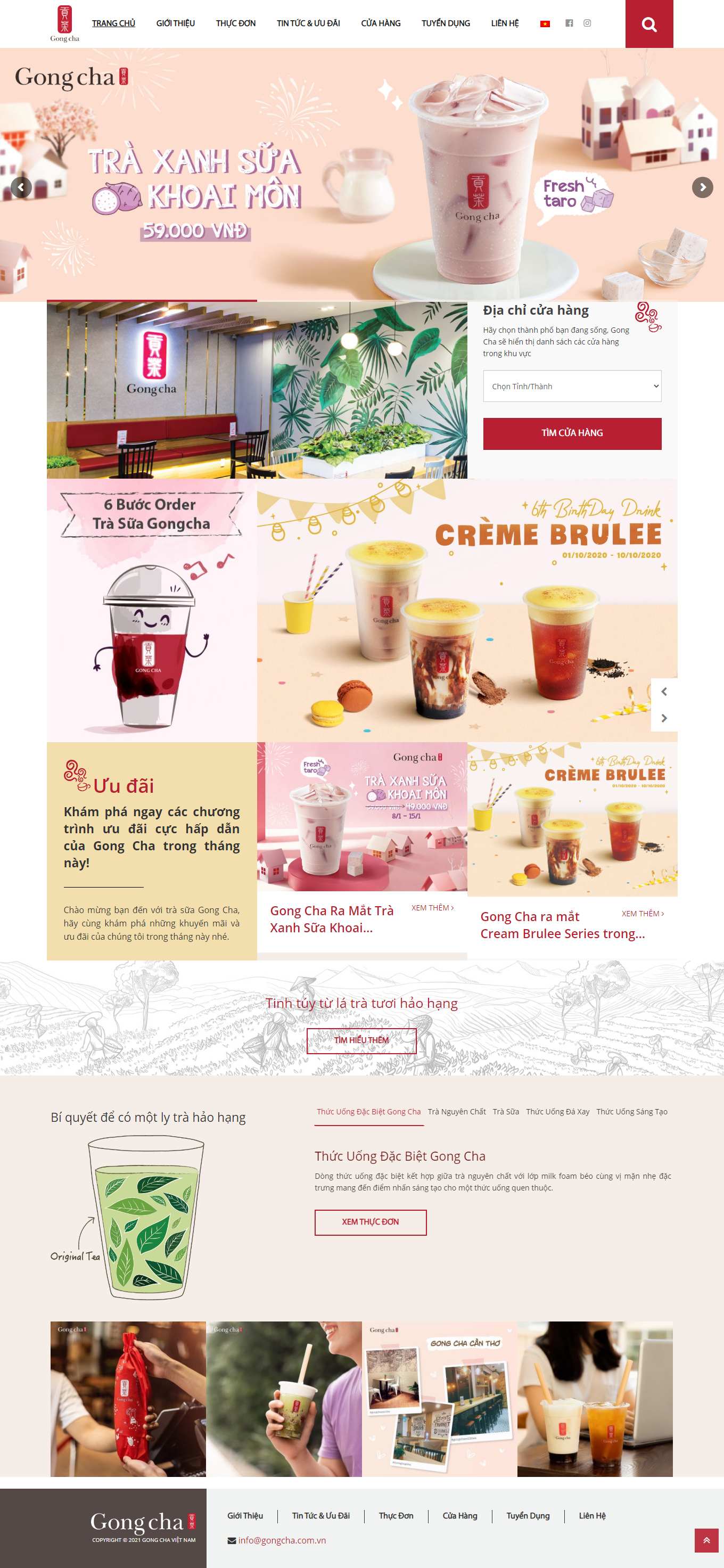 Thiết kế Website Web quán trà sữa - gongchacomvn