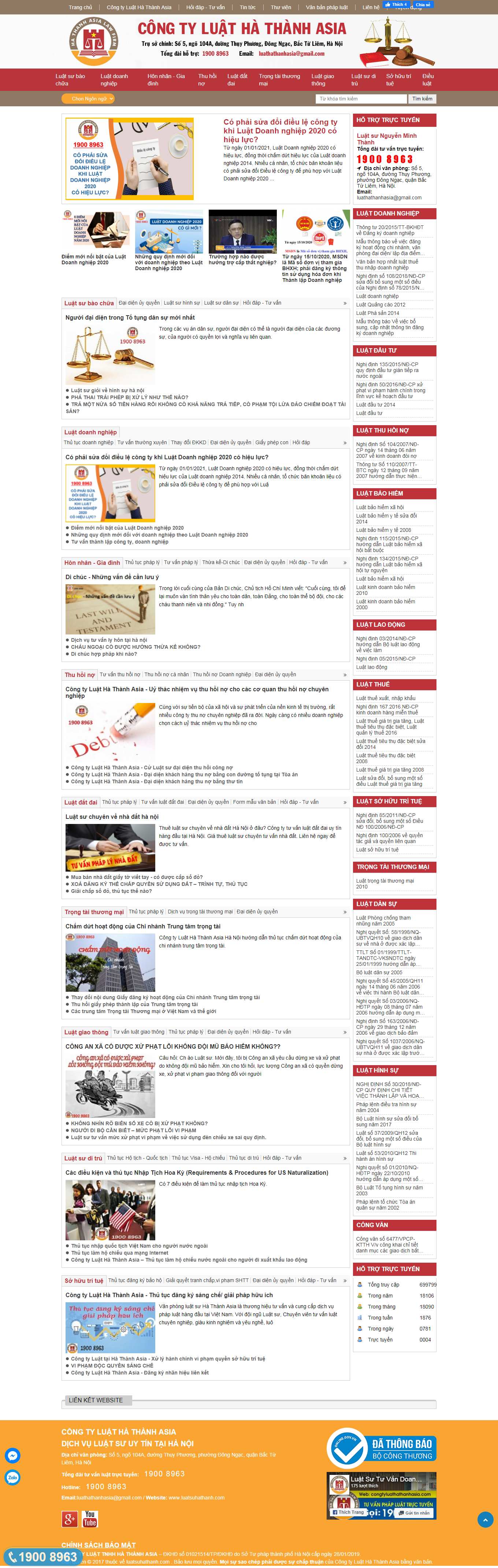 Thiết kế Website Web văn phòng luật sư - luatsuhathanhcom