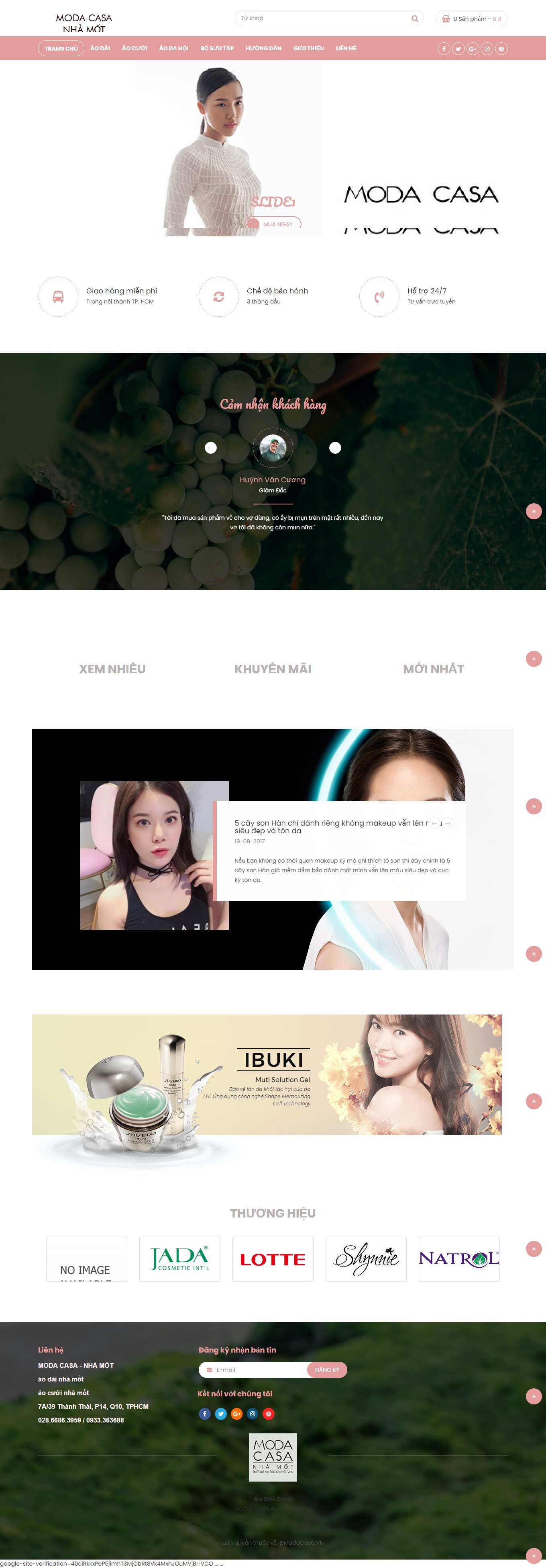 Thiết kế Website Web công ty may - modacasavn