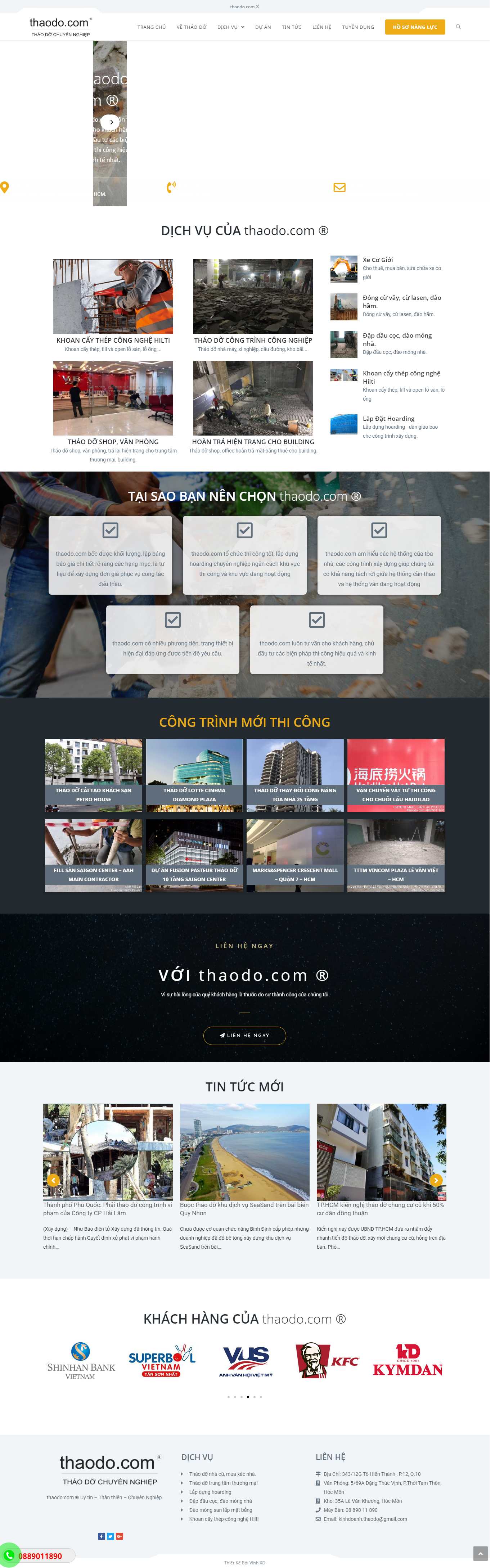 Thiết kế Website Web phá dỡ công trình - thaodocom