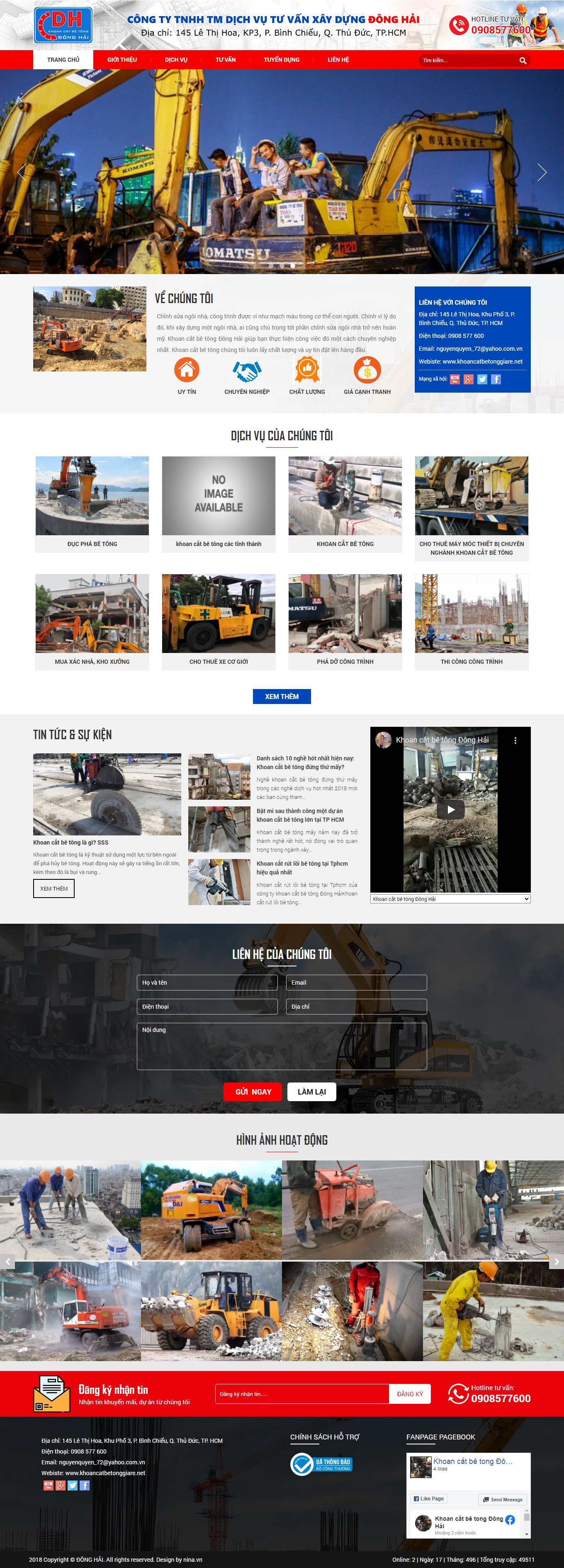 Thiết kế Website Web phá dỡ công trình - khoancatbetonggiarenet