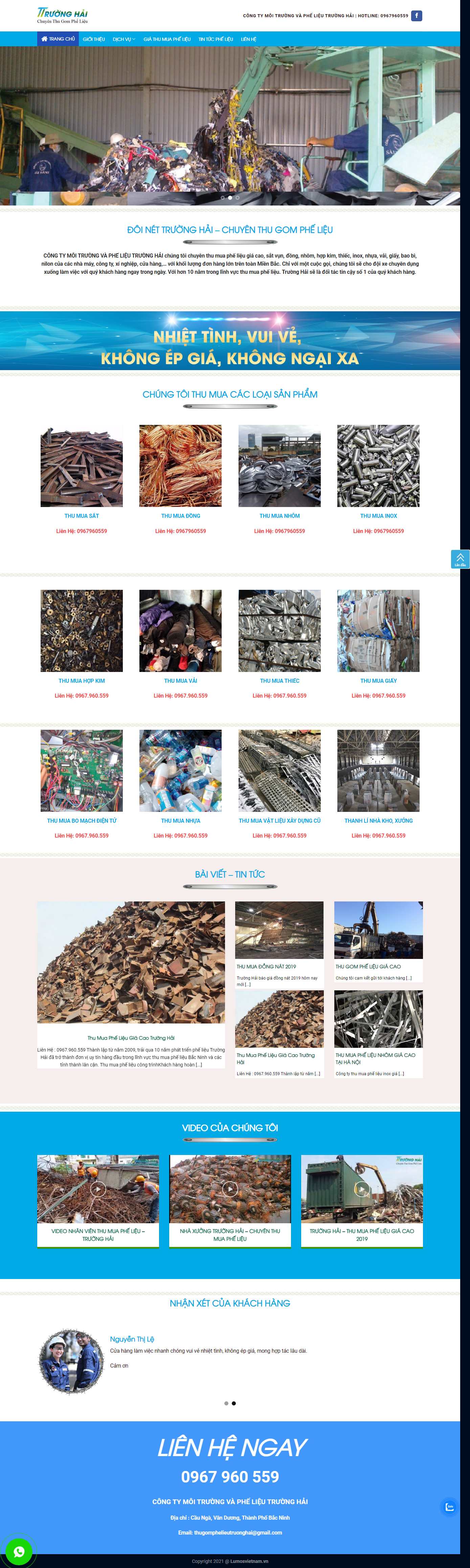 Thiết kế Website Web mua bán sắt vụn - thugomphelieuvn