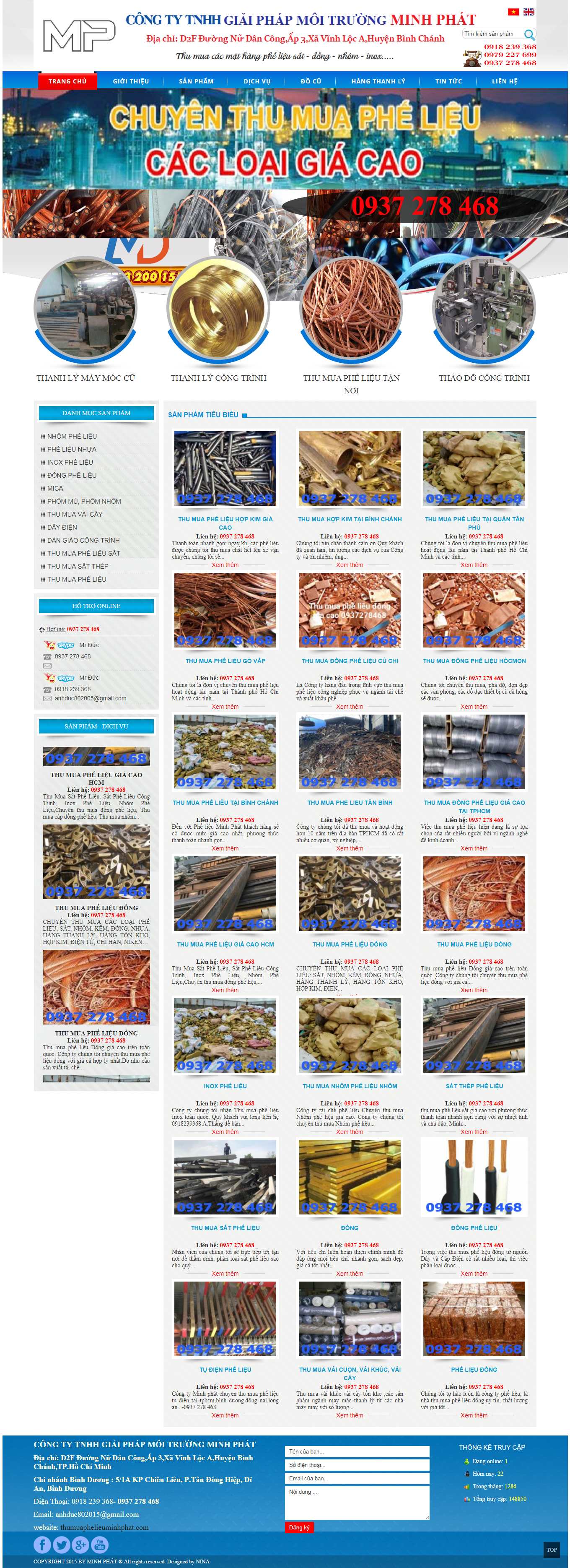 Thiết kế Website Web mua bán sắt vụn - thumuaphelieuminhphatcom
