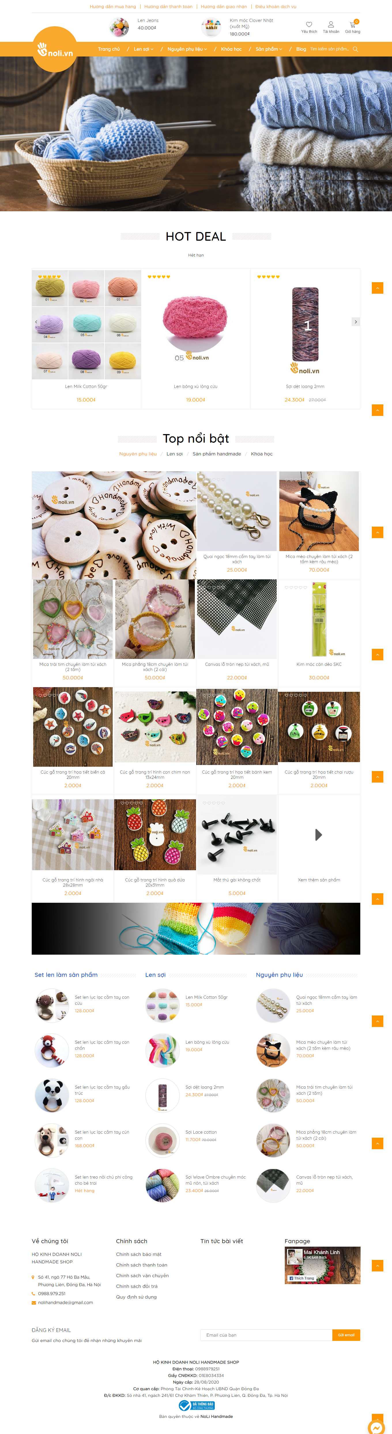 [kheotay] Thiết kế Website Web bán đồ handmade - shopnolivn